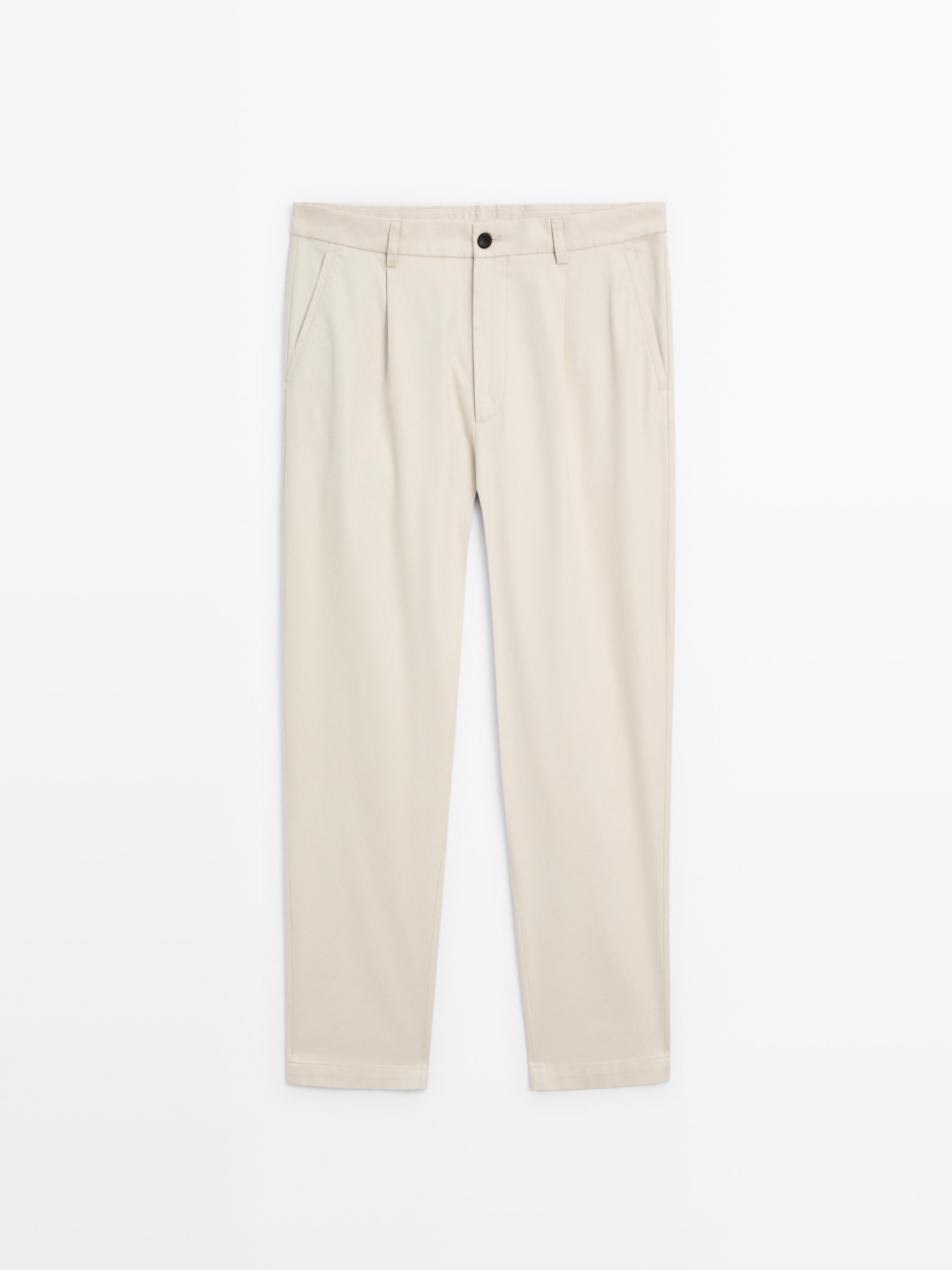 Relaxed fit cotton trousers
