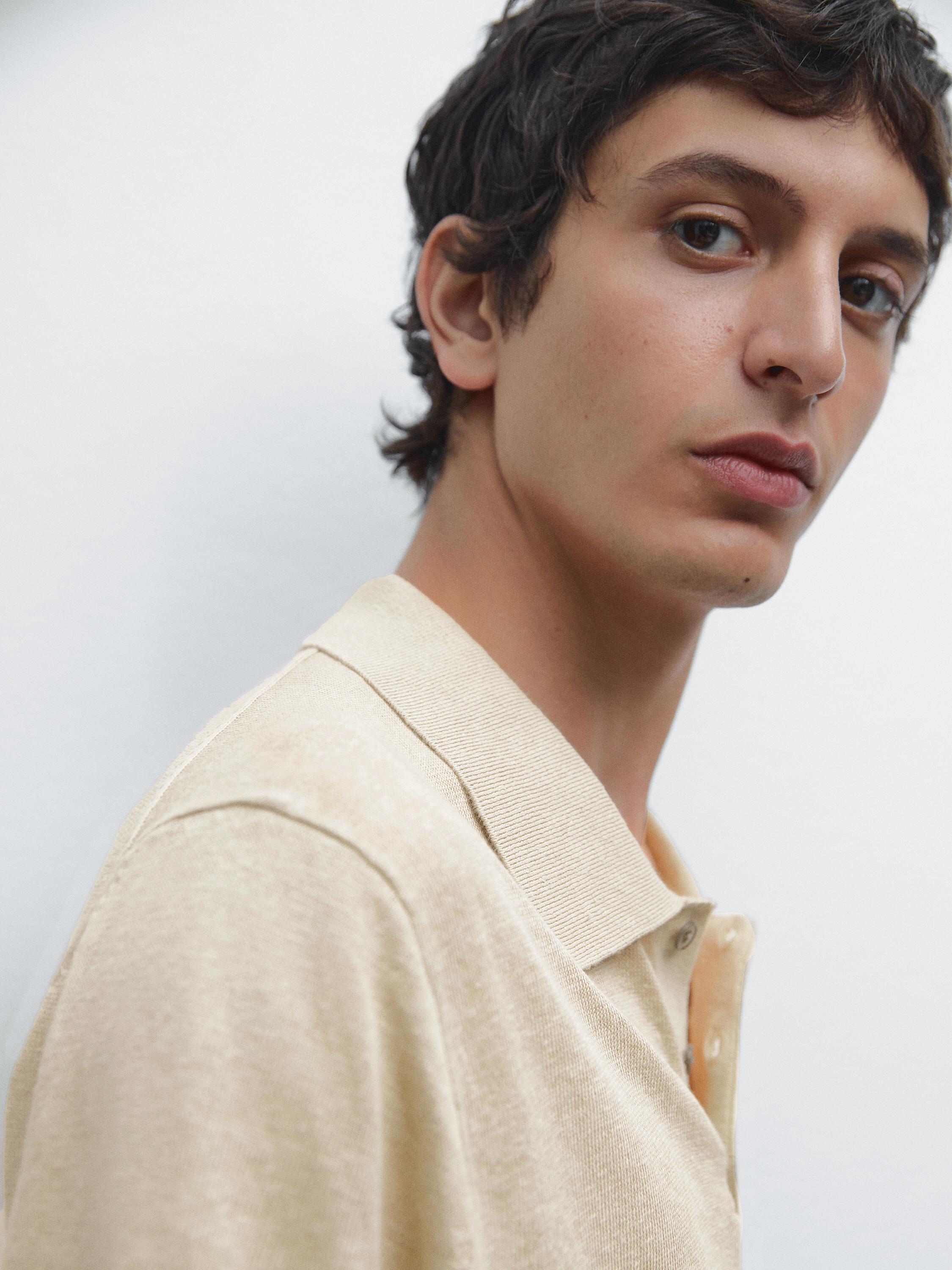 Polo en maille de lin