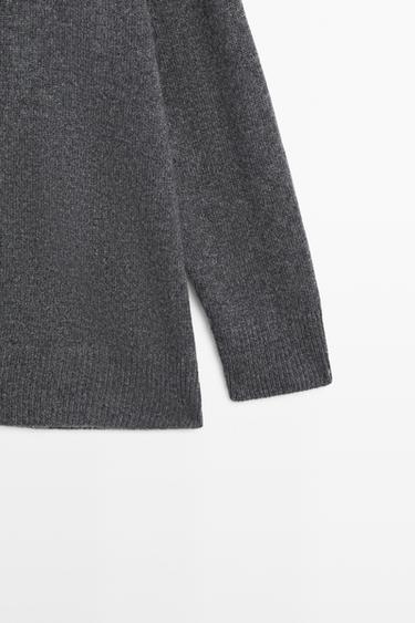 100% cashmere oversize knit sweater — ANTHRACITE GREY 7