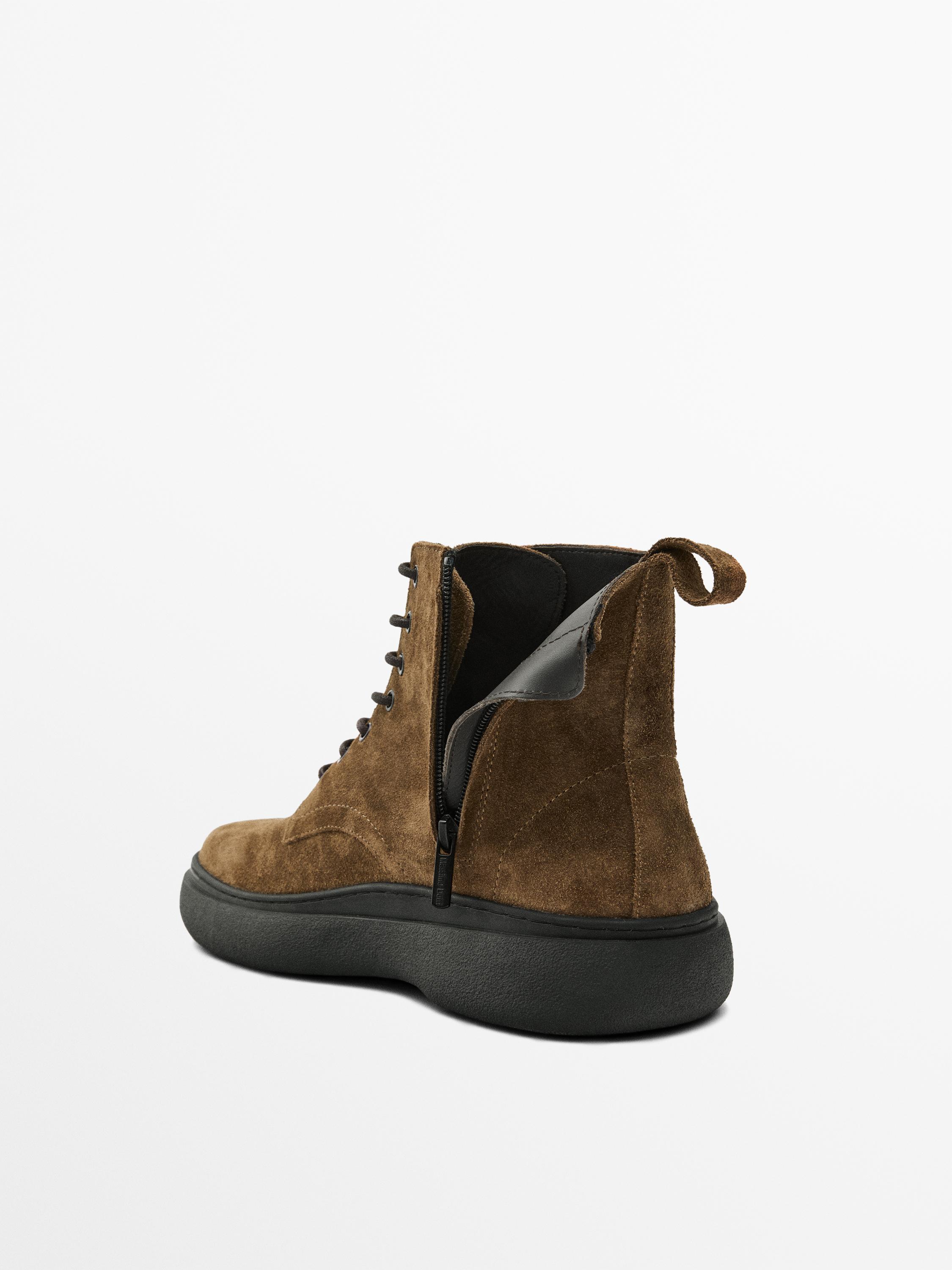 Split suede boots