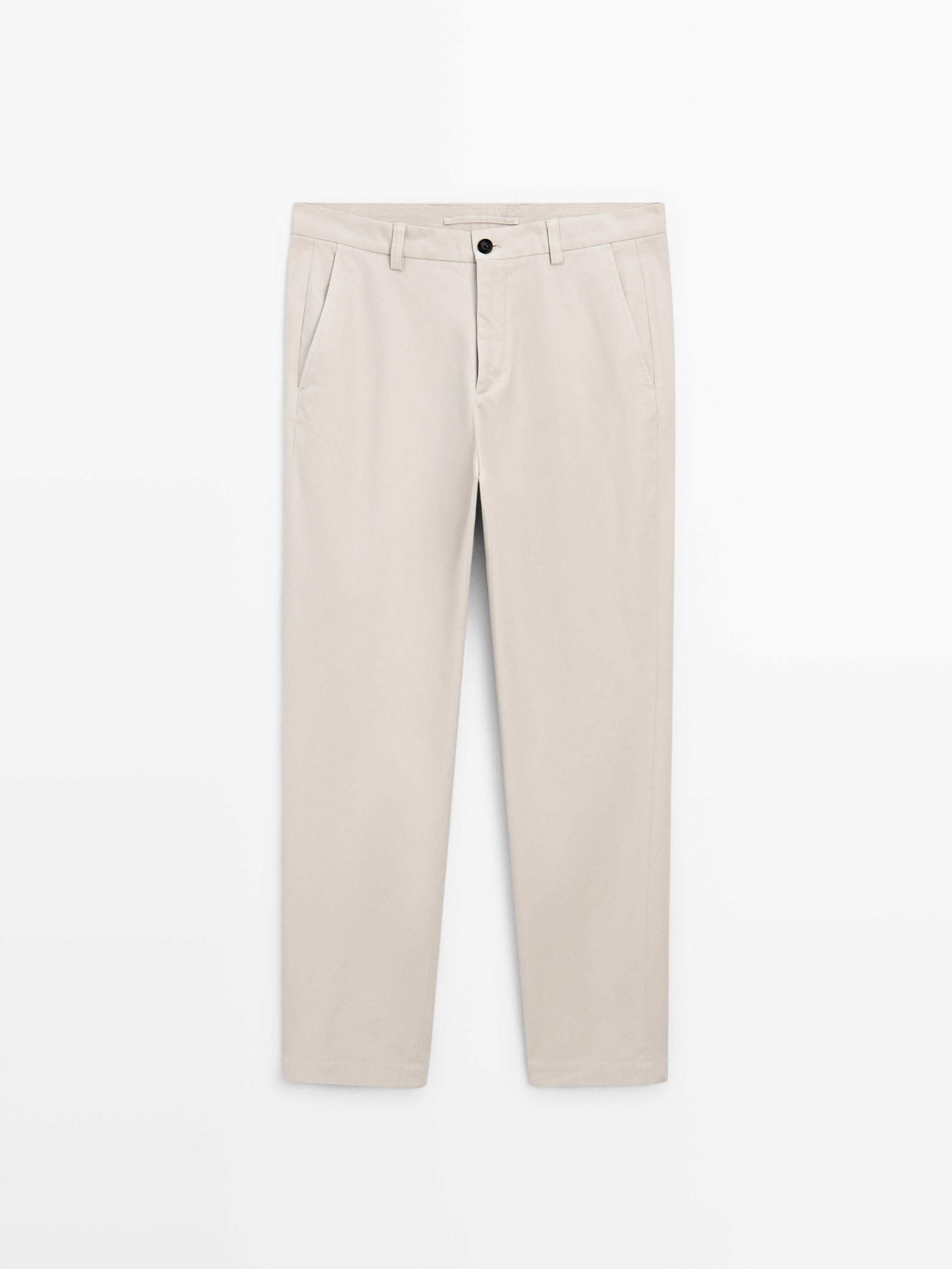 Slim fit textured trousers