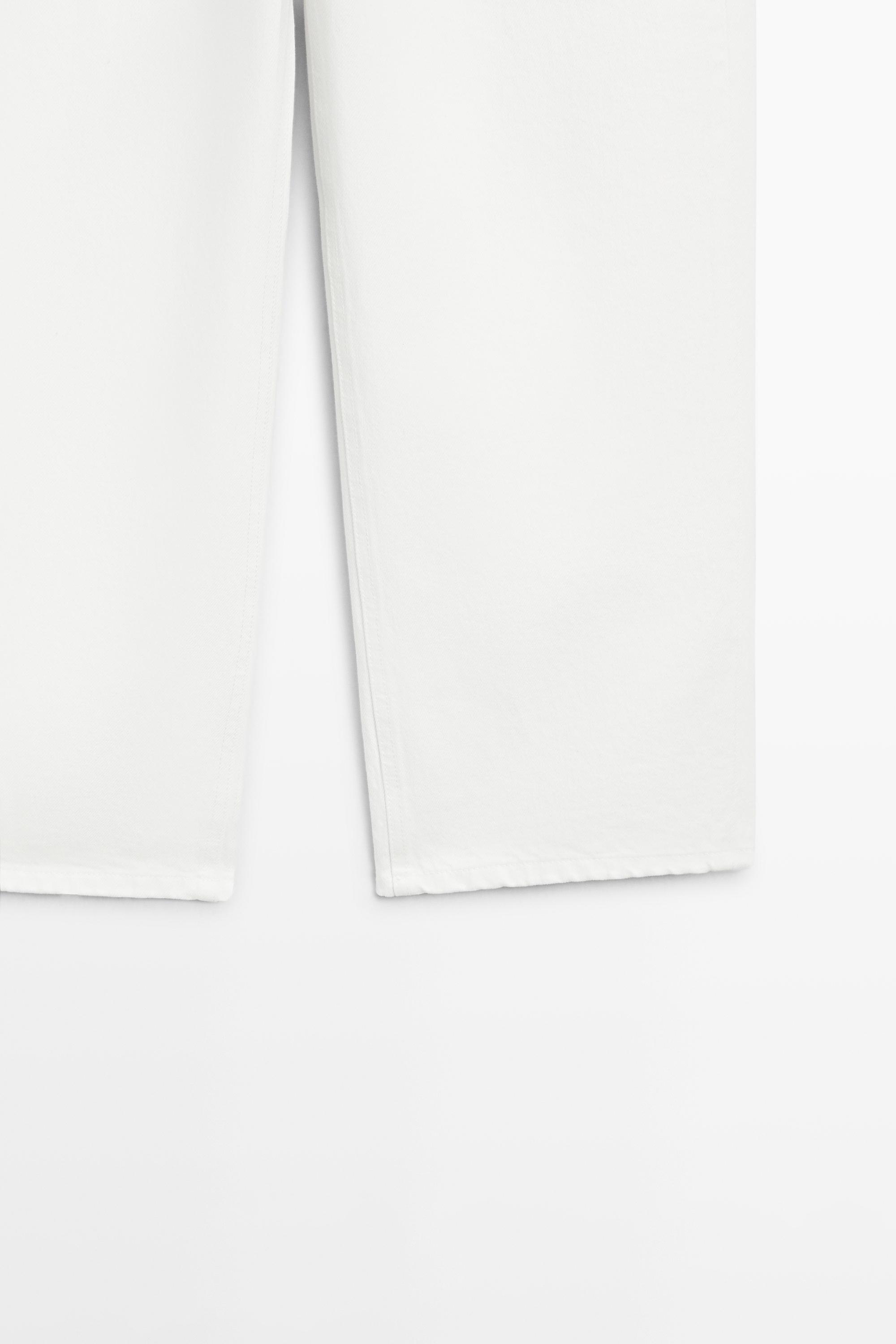 Mid-rise cropped wide-leg jeans — Off white