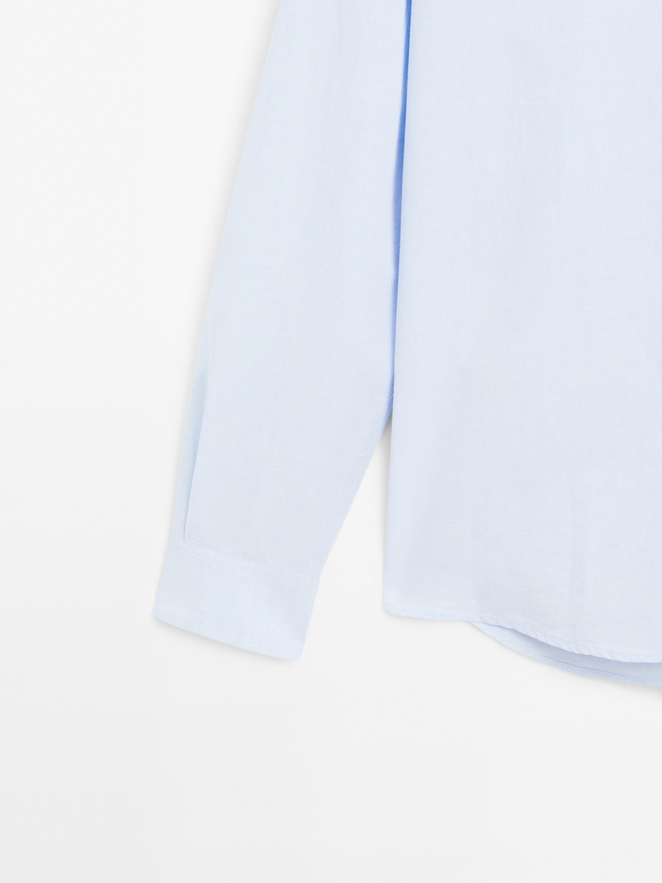 Regular fit cotton blend shirt