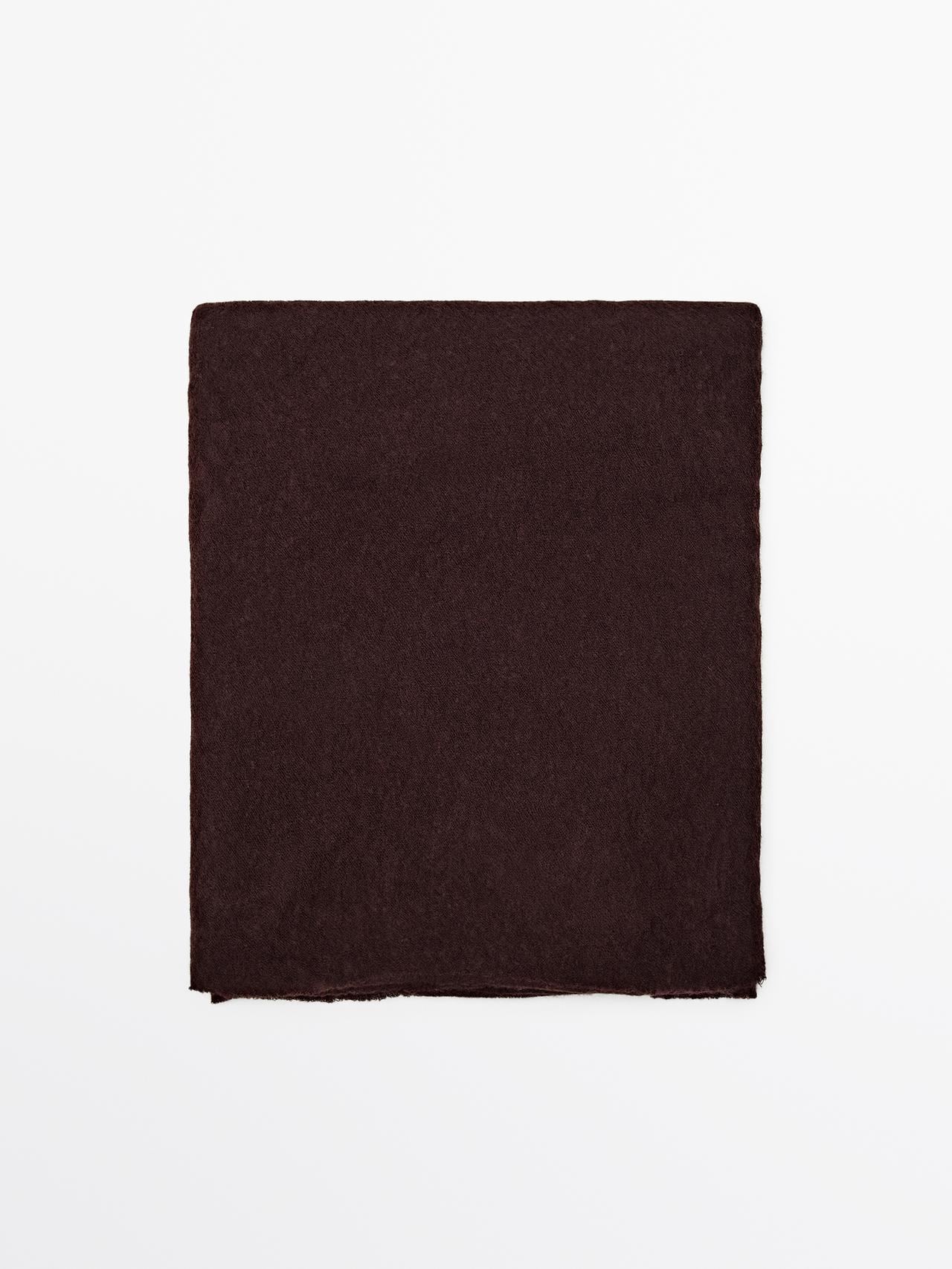 Massimo Dutti - Dame - Tørklæde I 100 % Kashmir - Bordeaux - 01