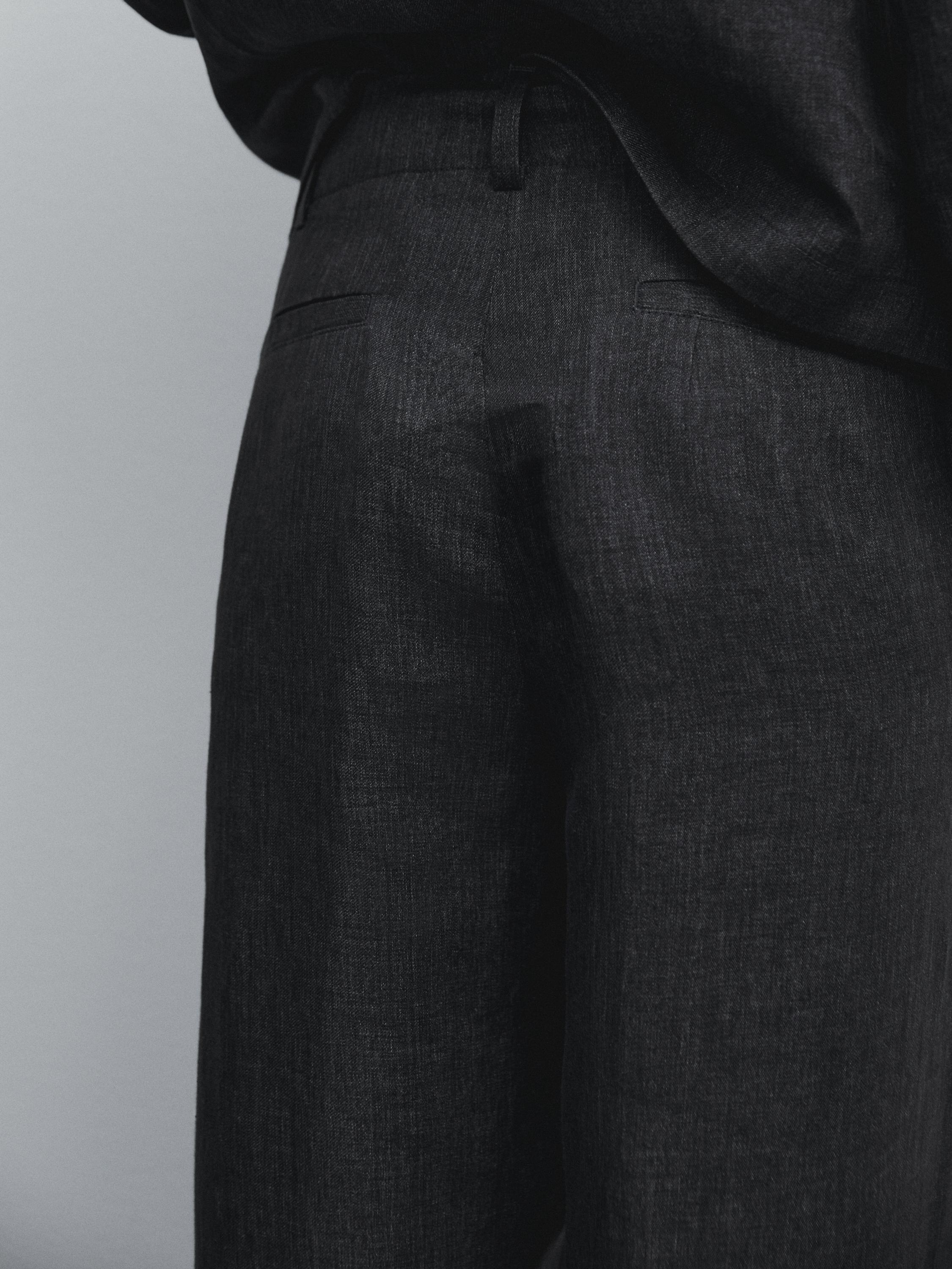Faded 100% linen trousers