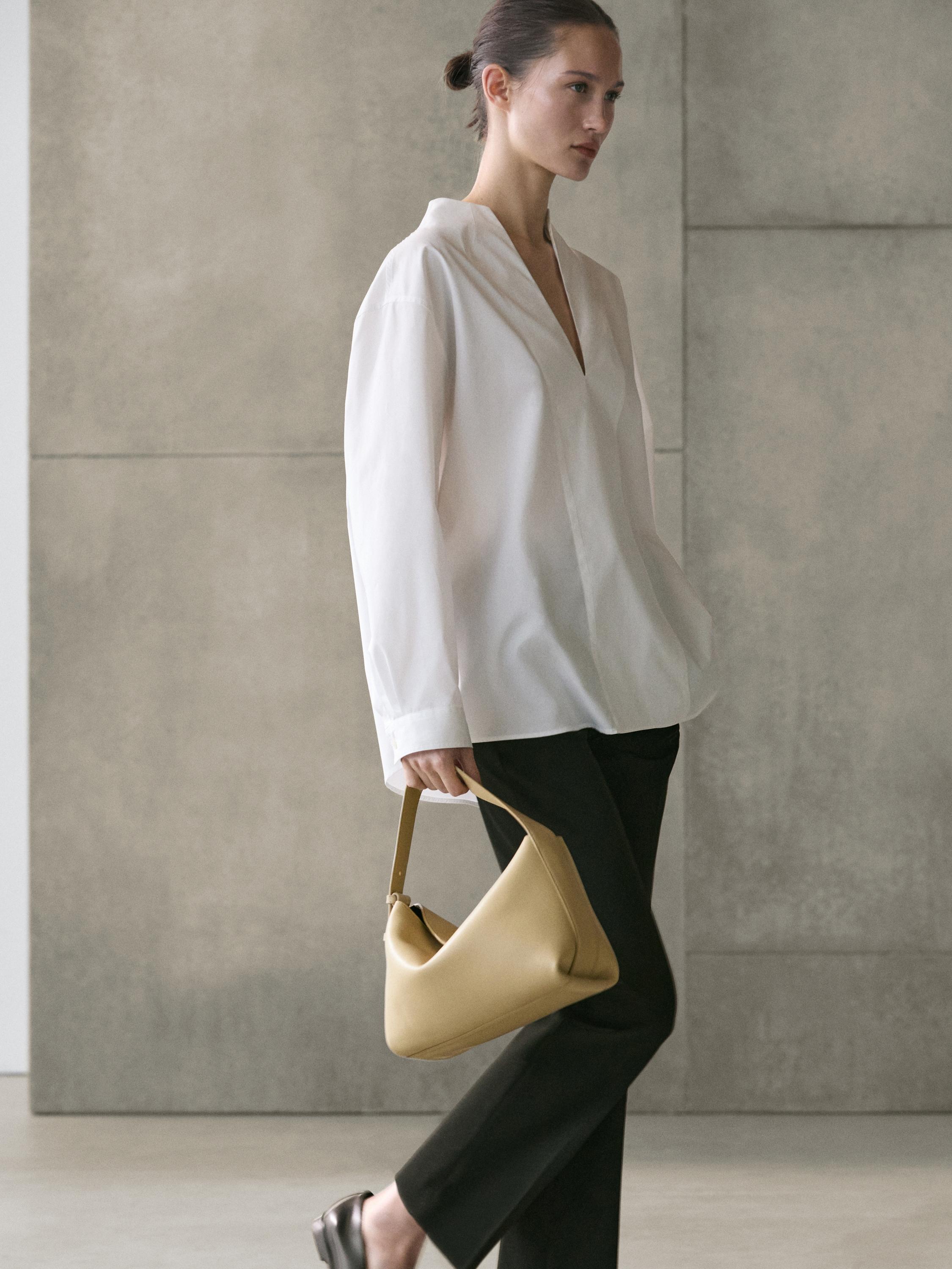 Poplin shirt with chest detailing