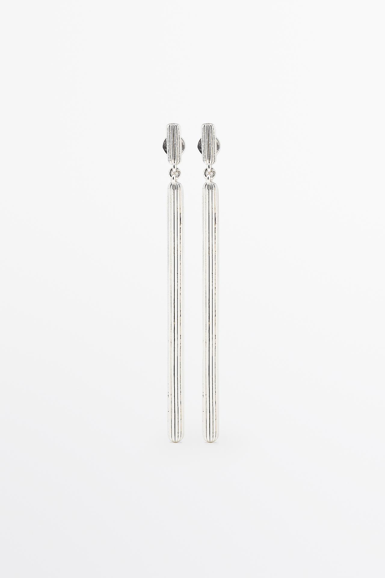 Pinstripe dangle earrings — SILVER