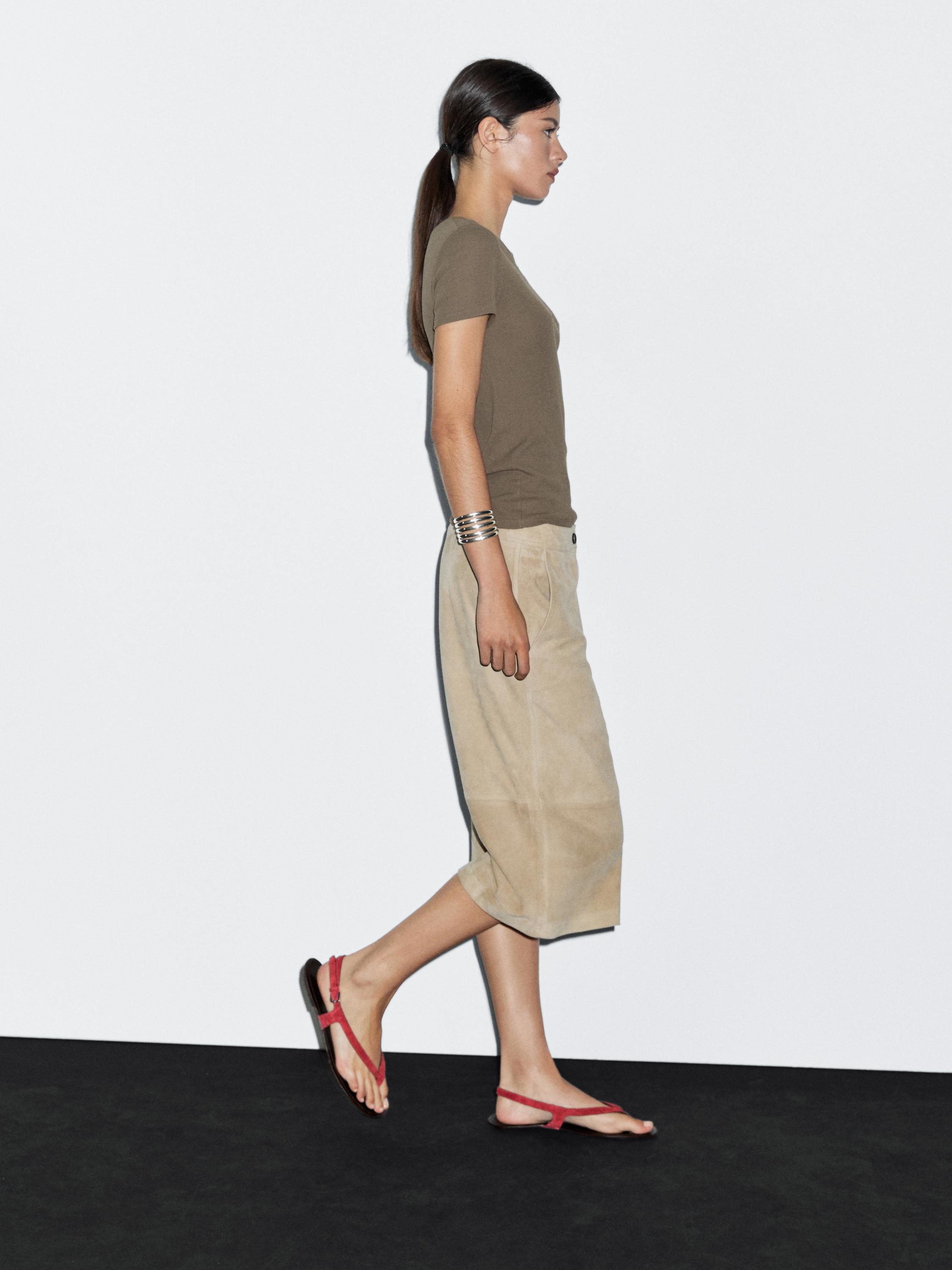Textured crepe-effect cotton T-shirt