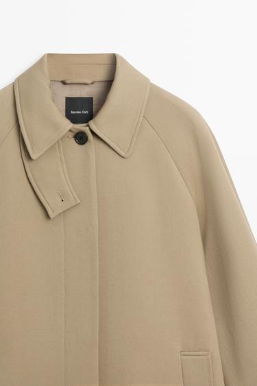 100% wool raglan sleeve coat — BEIGE 4