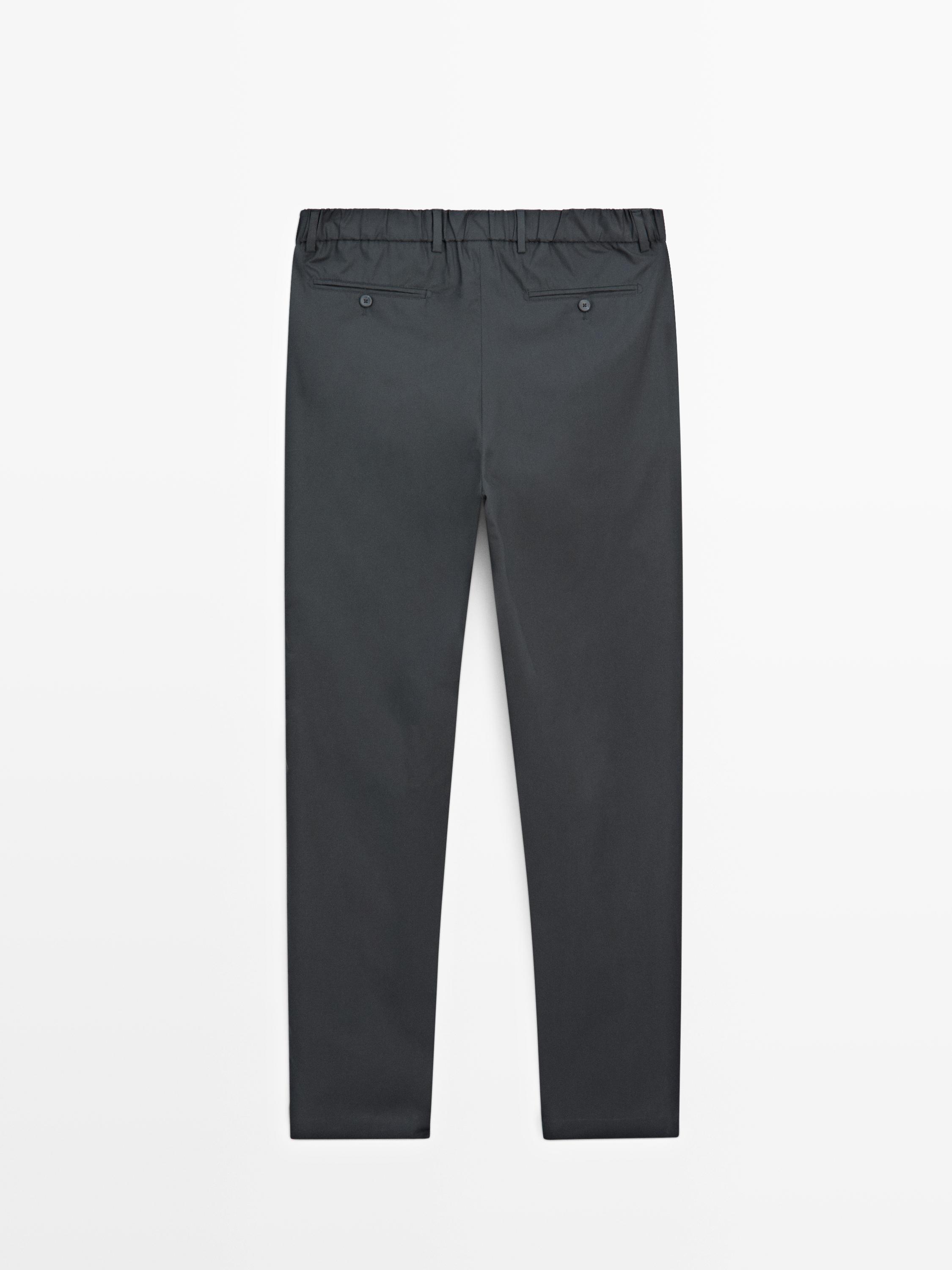Jogger fit poplin trousers