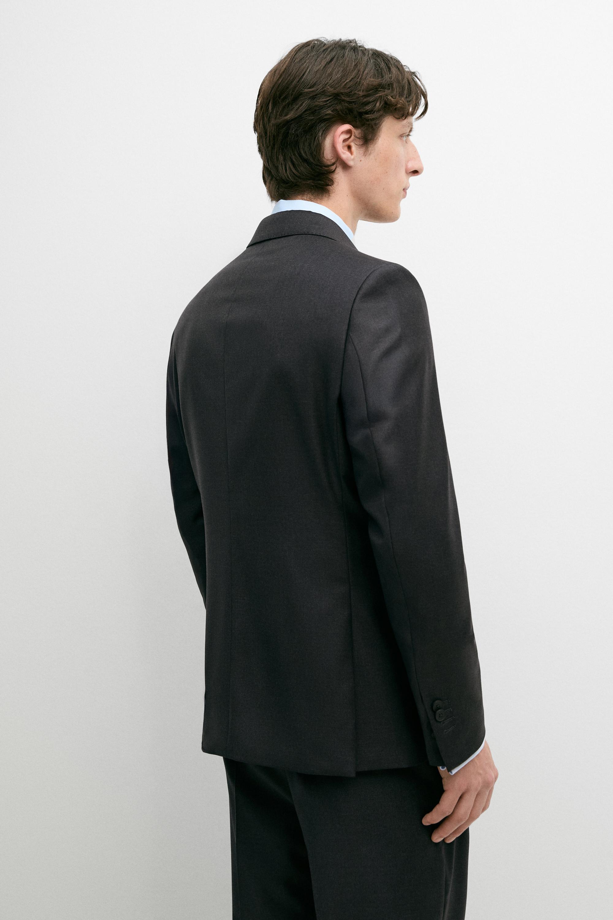 100% cool wool suit blazer — CHARCOAL