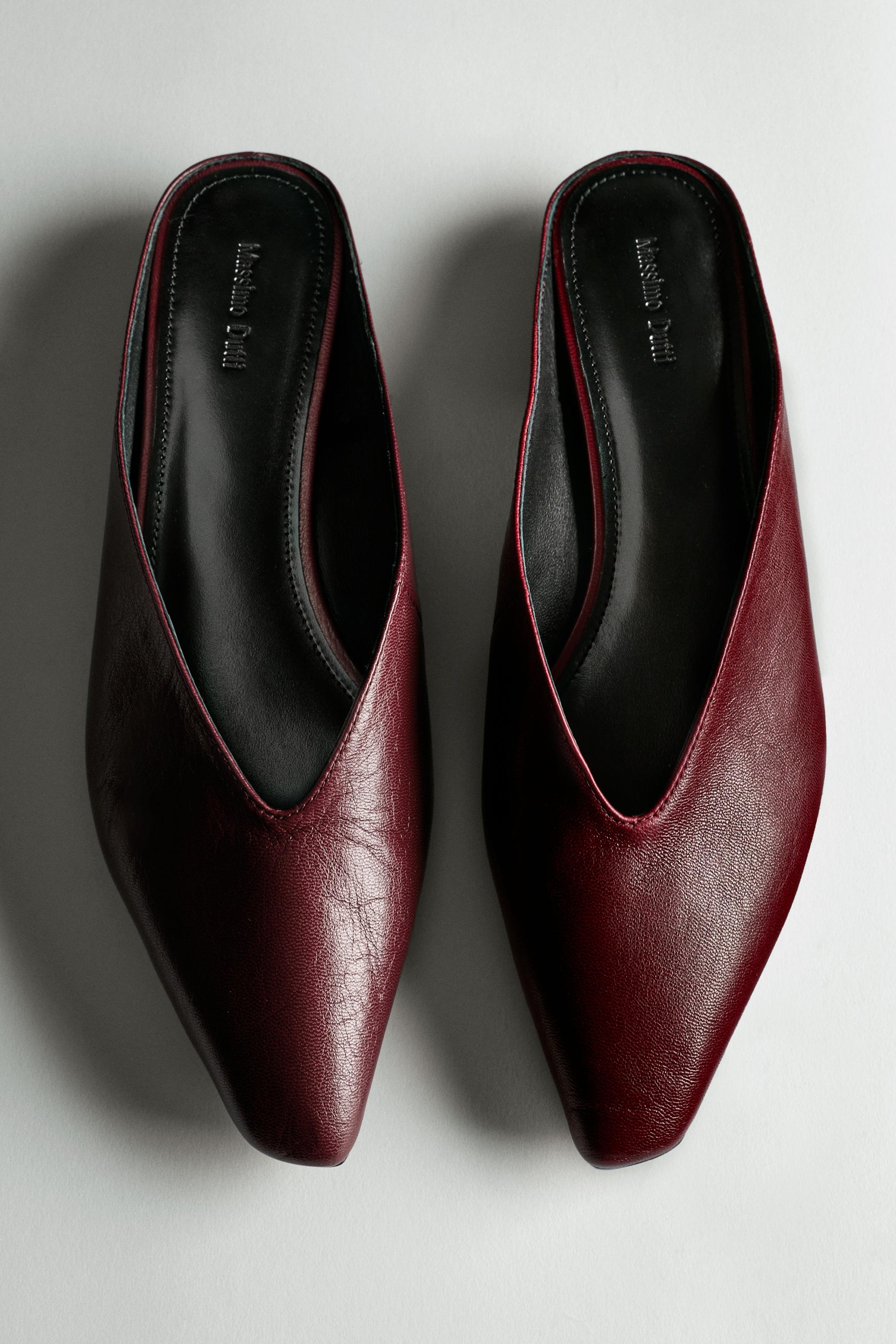 Soft leather mules — BURGUNDY
