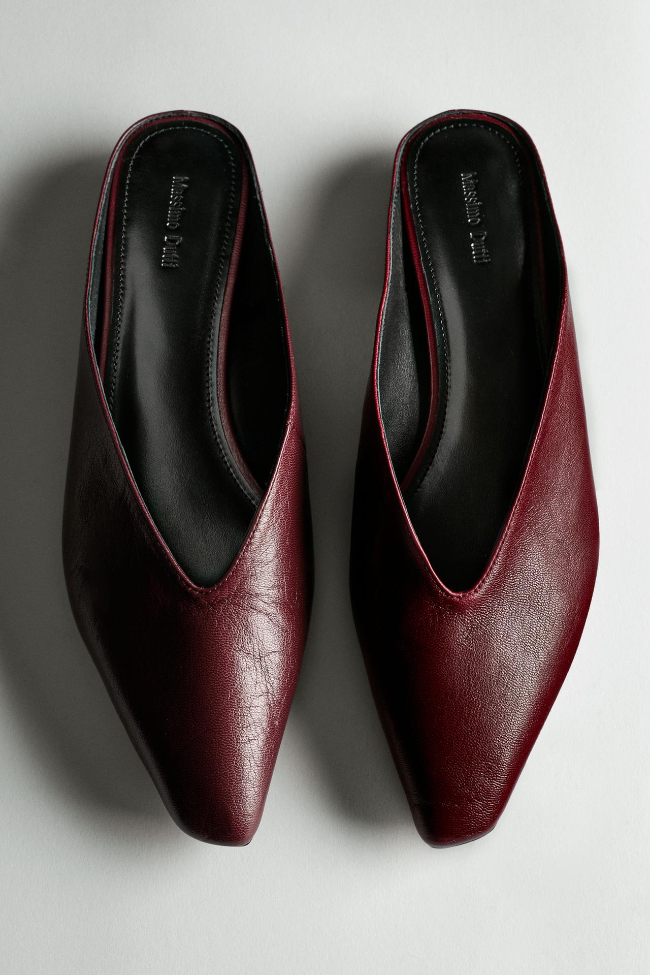 Soft leather mules — BURGUNDY