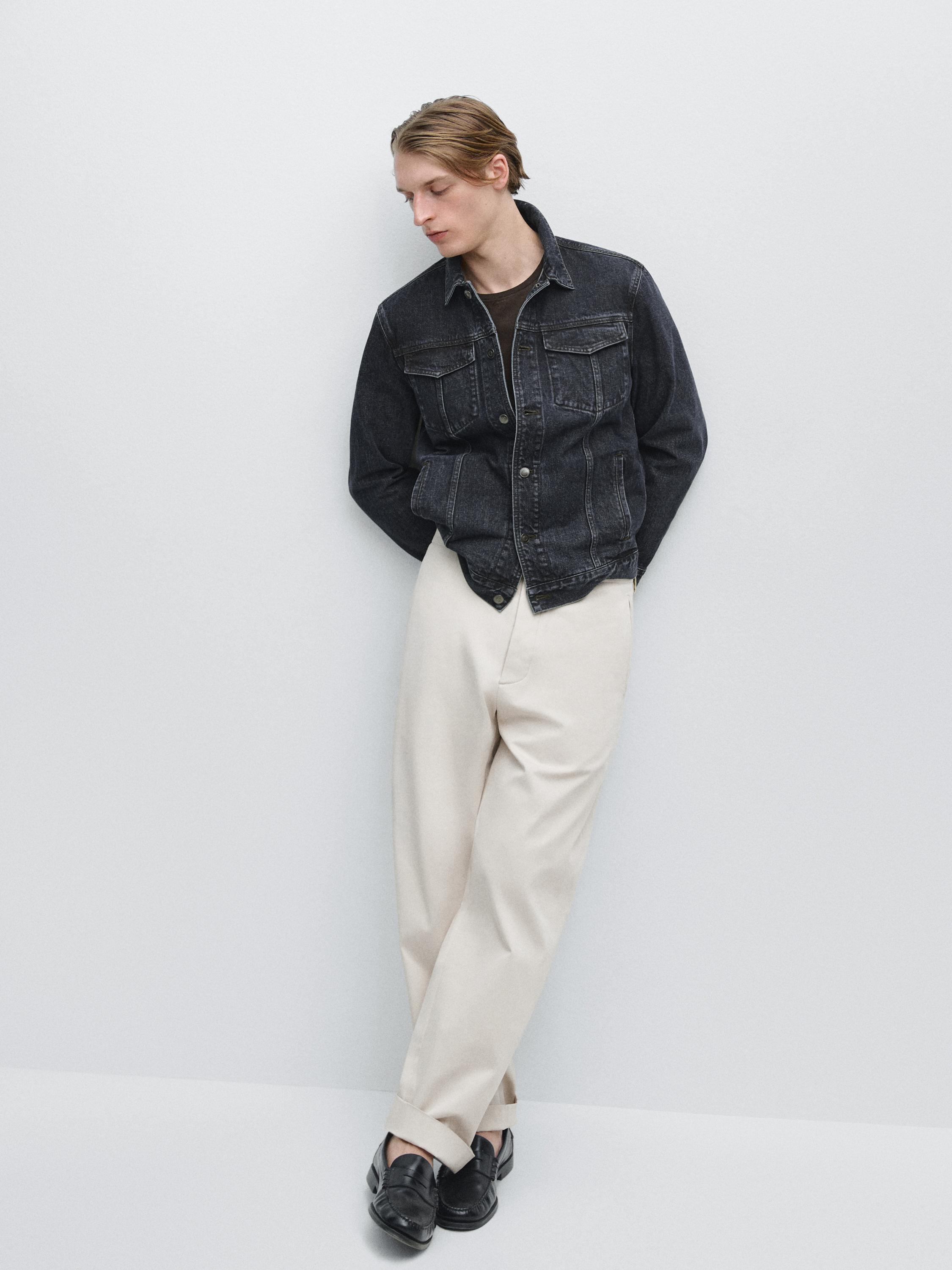 Denim trucker jacket — NAVY BLUE