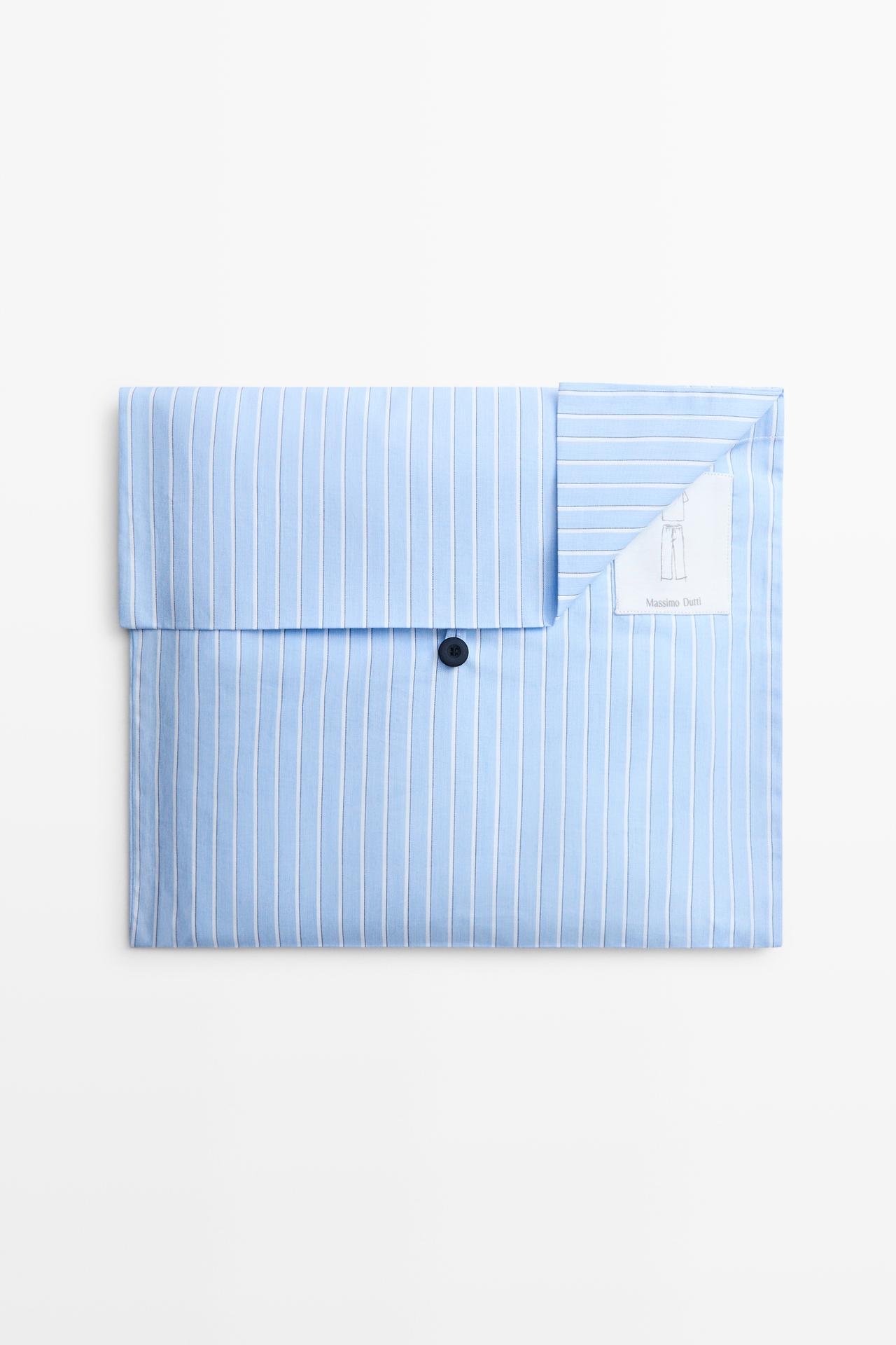 Short sleeve pyjama top and striped trousers — SKY BLUE