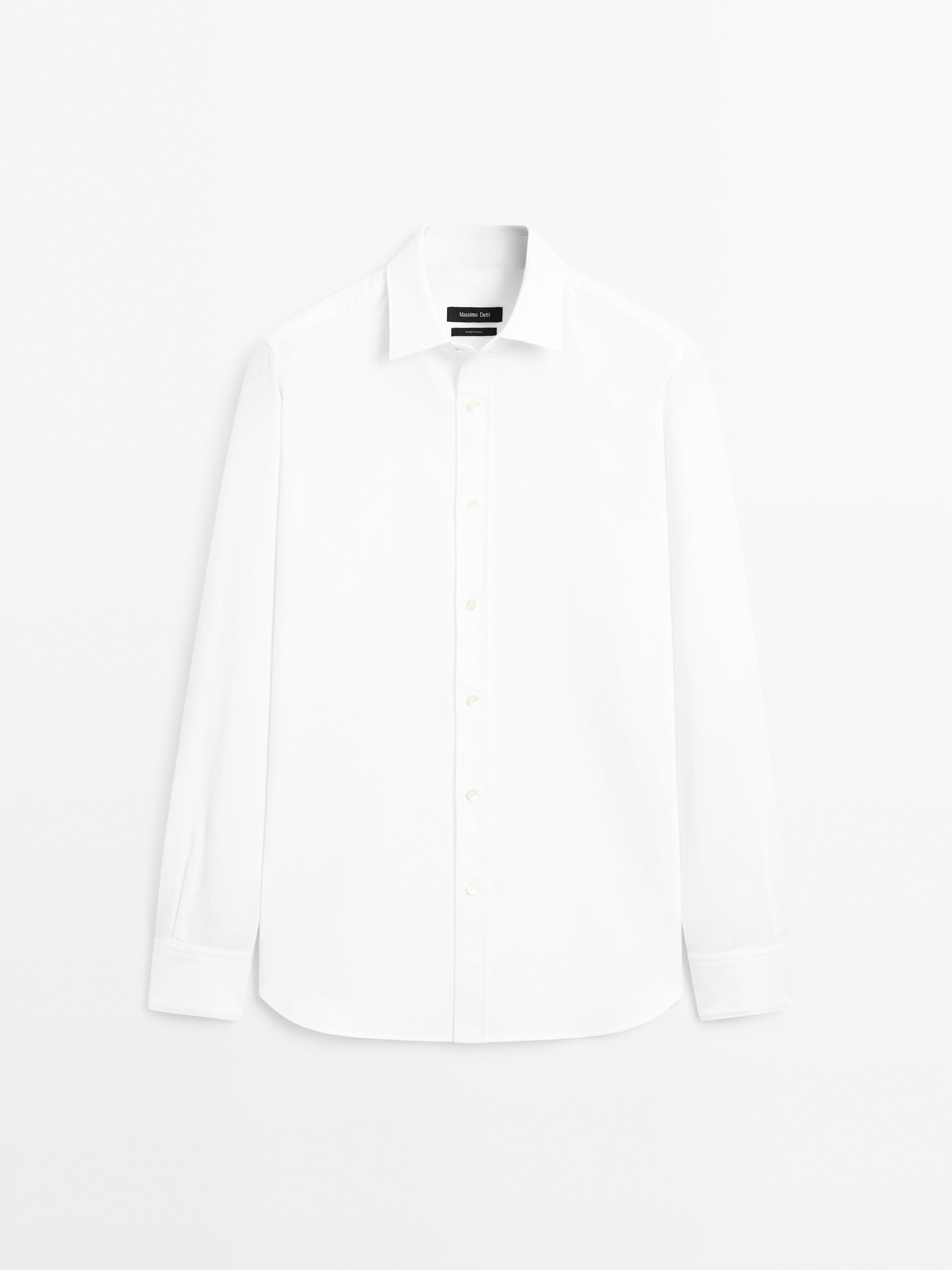 Camisa estrutura regular fit 100 % algodón