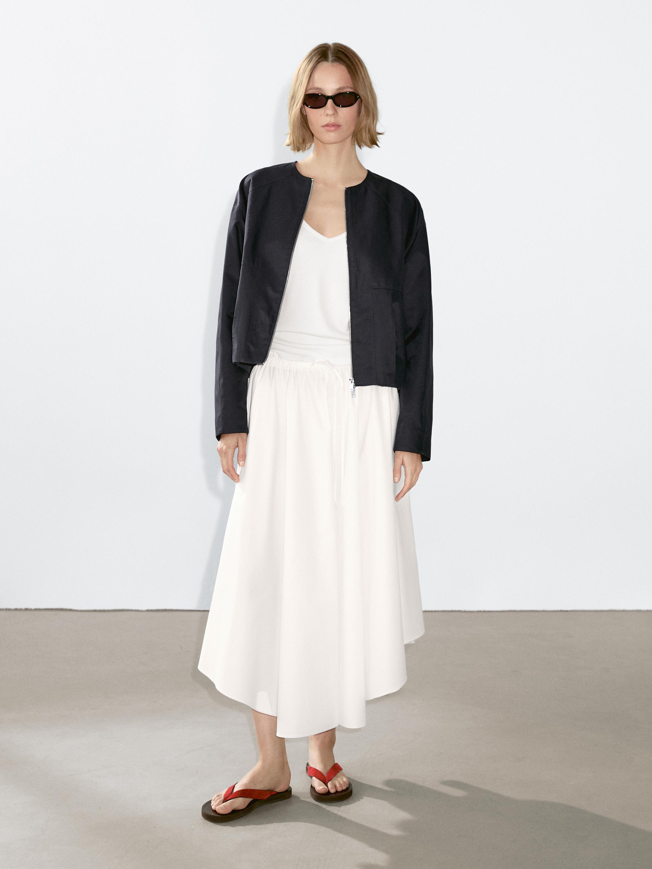 Cotton blend bomber jacket