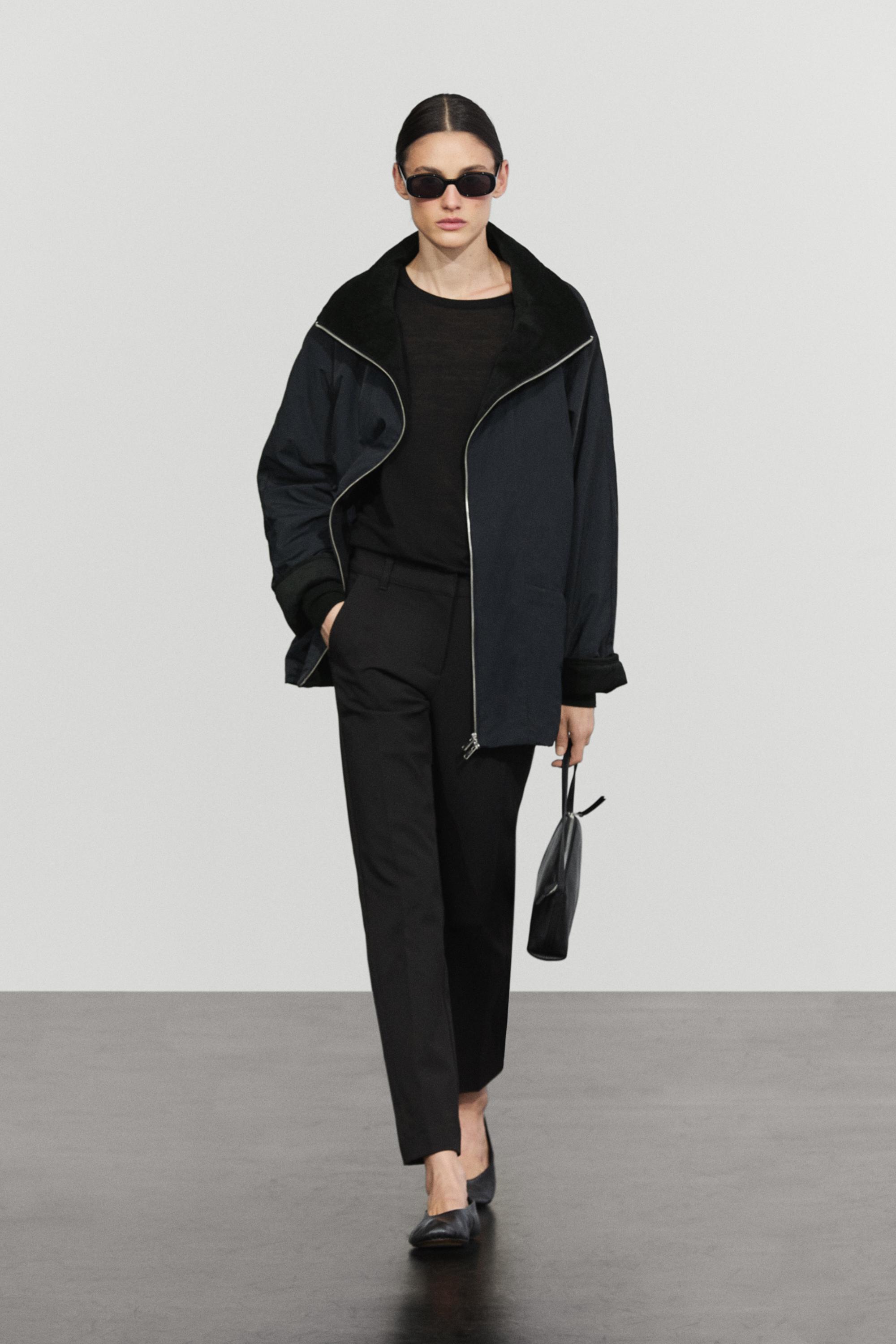 Quilted corduroy-collar parka