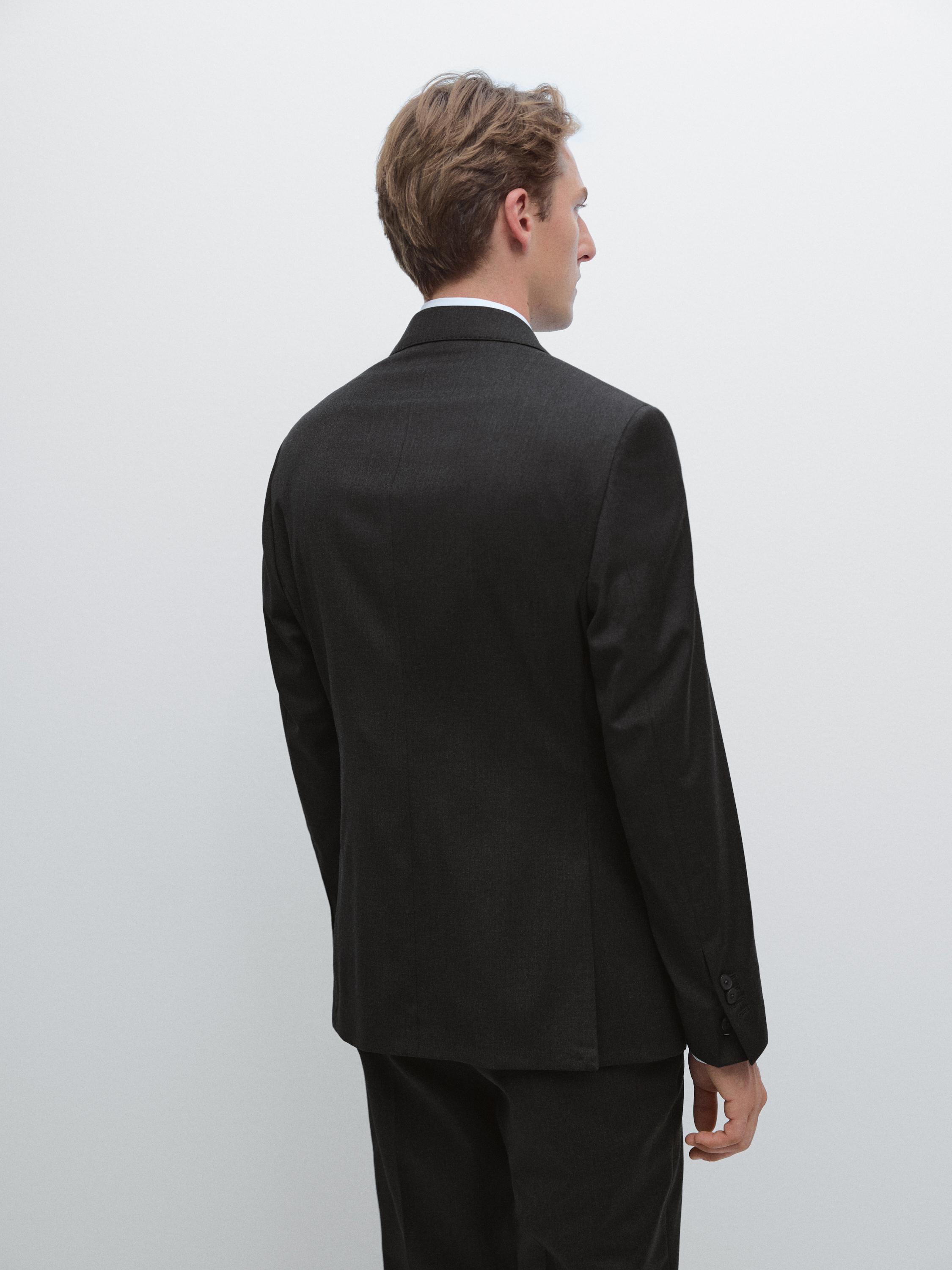100% cool wool suit blazer — CHARCOAL
