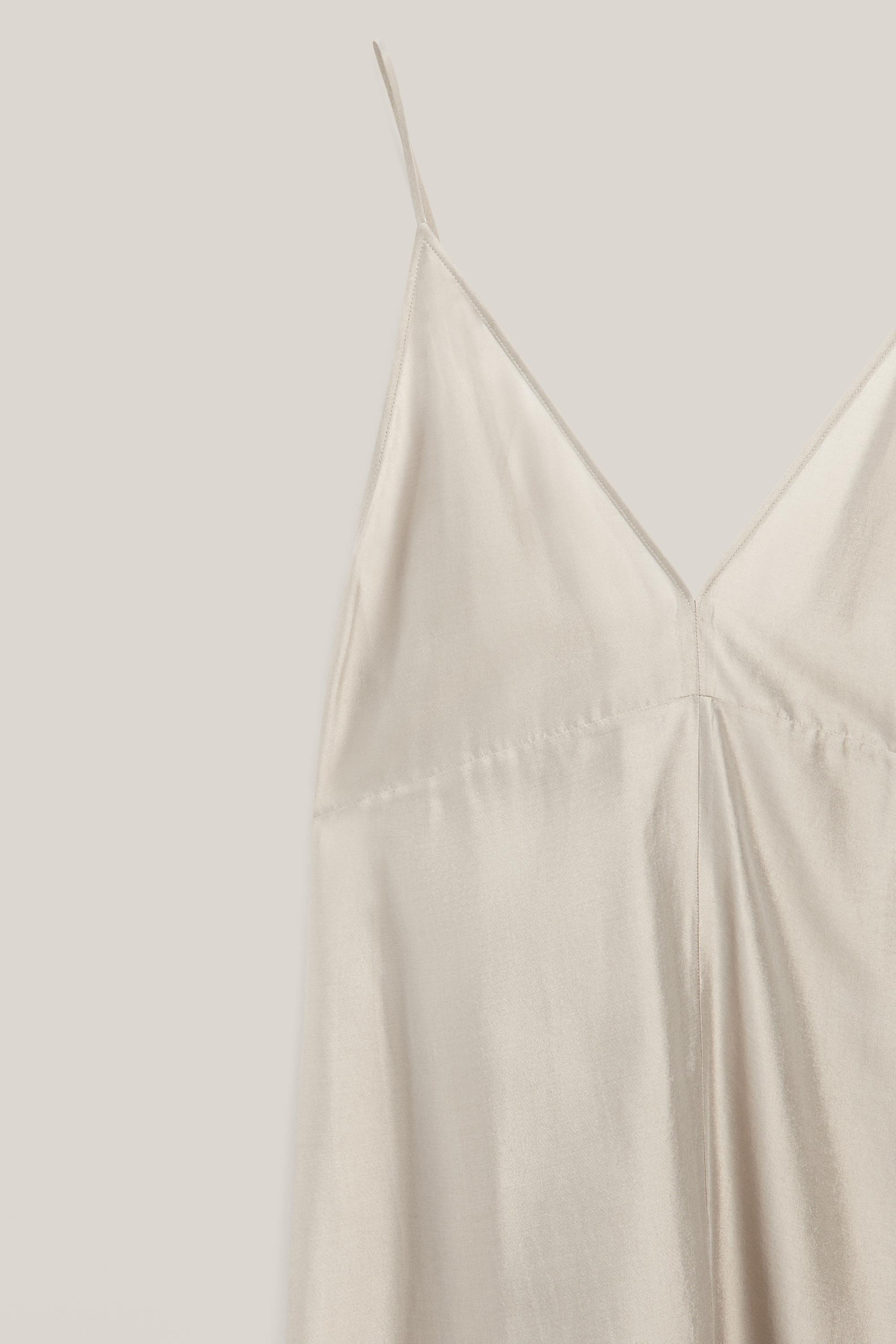 Midi slip dress with V-neckline - LIMITED EDITION — CHAMPAGNE