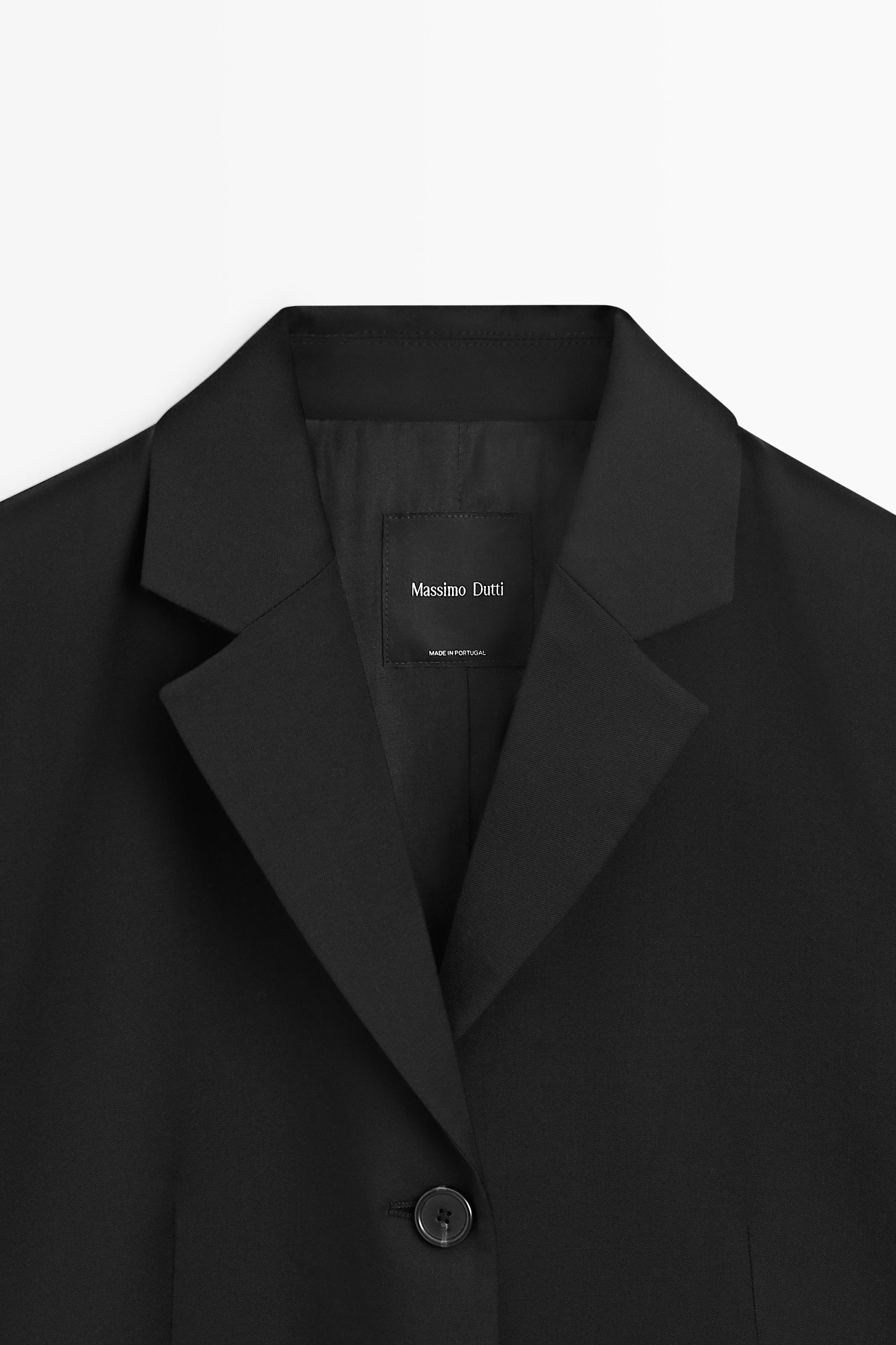 100% cool wool blazer — BLACK