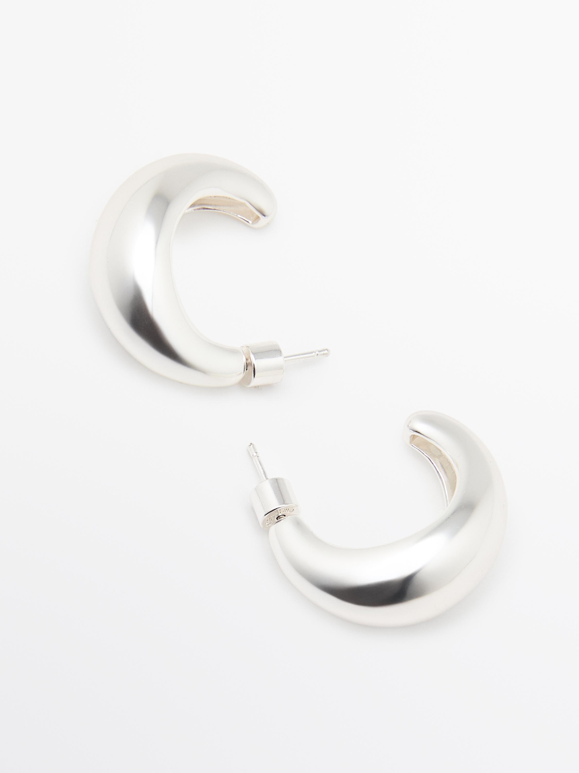 Half-moon hoop earrings — SILVER