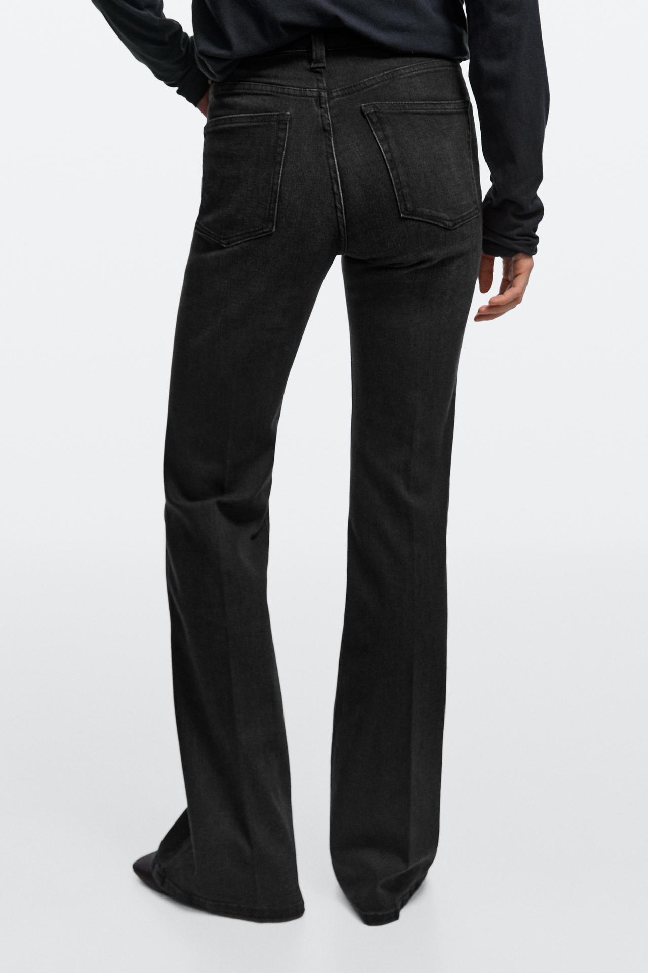 High-waist skinny flare jeans — BLACK