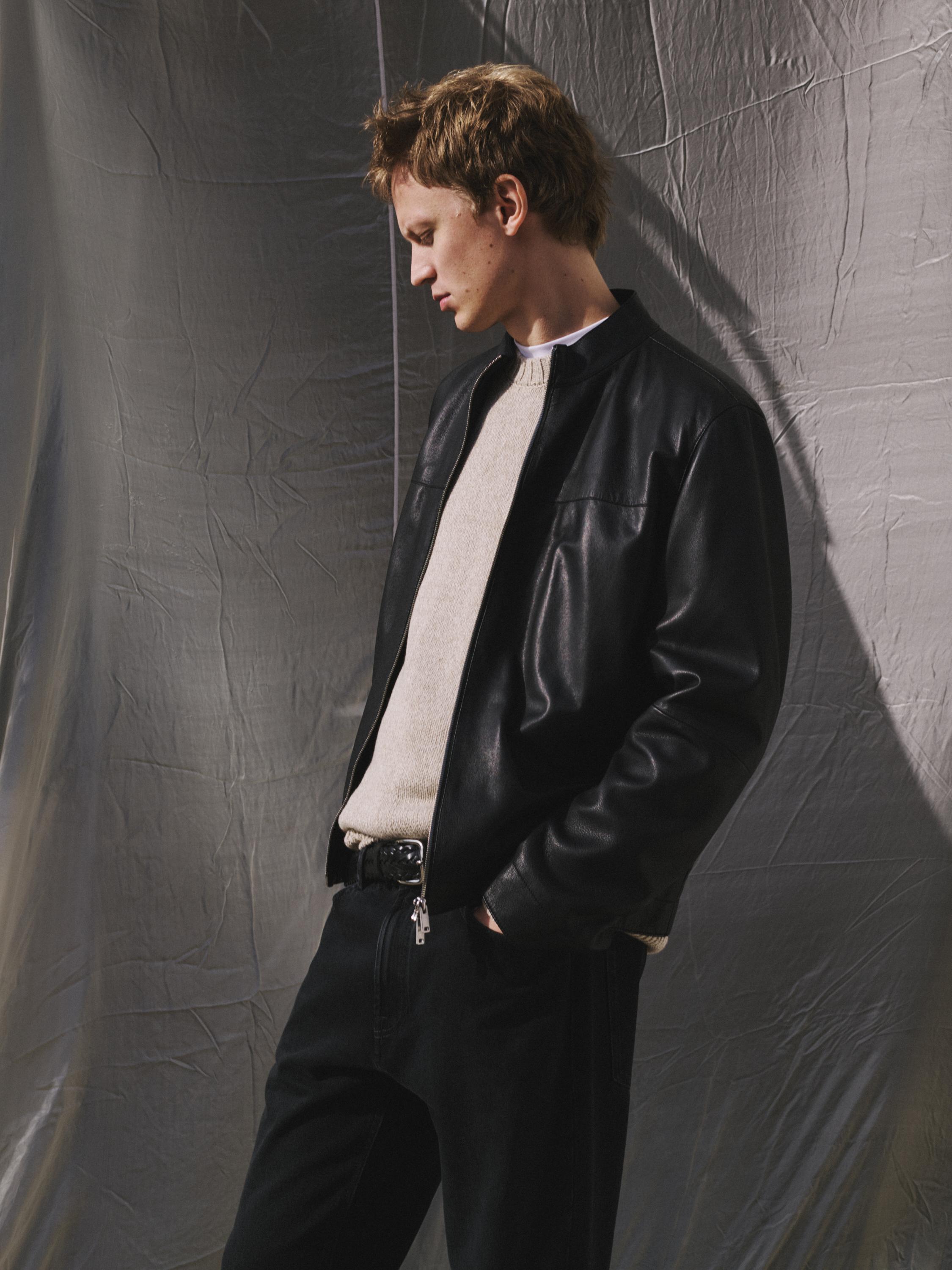 Nappa sheepskin jacket — BLACK