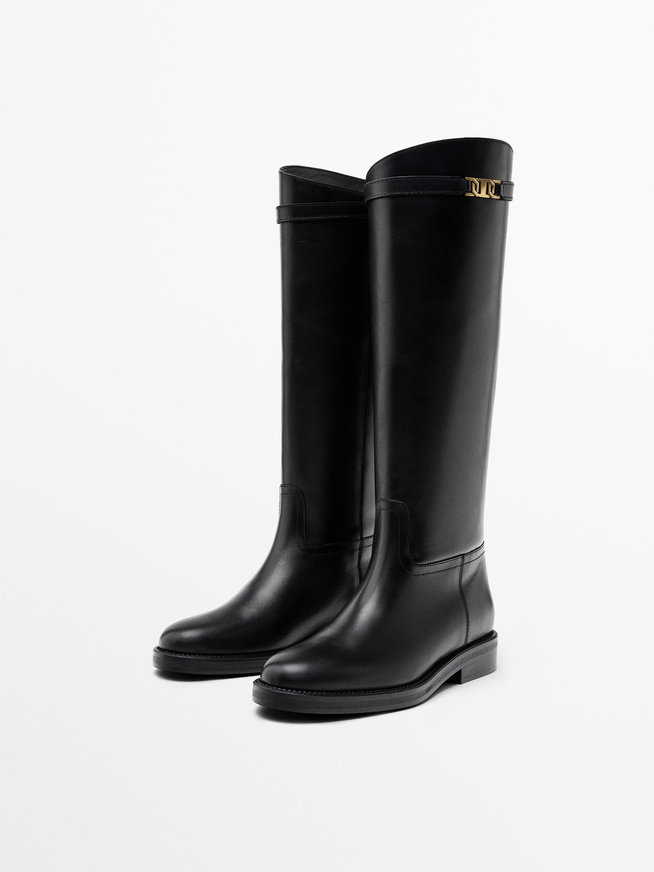 Leather riding boots