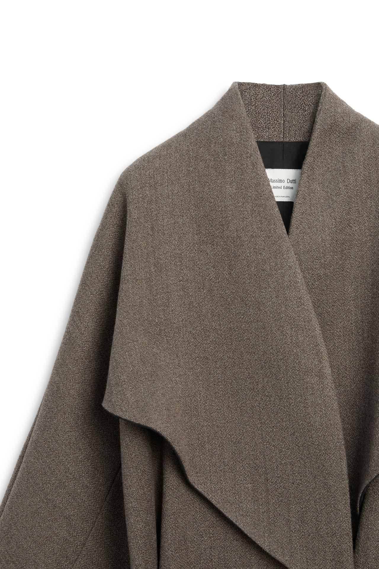 Wool blend belt detail coat - LIMITED EDITION — MOLE BROWN