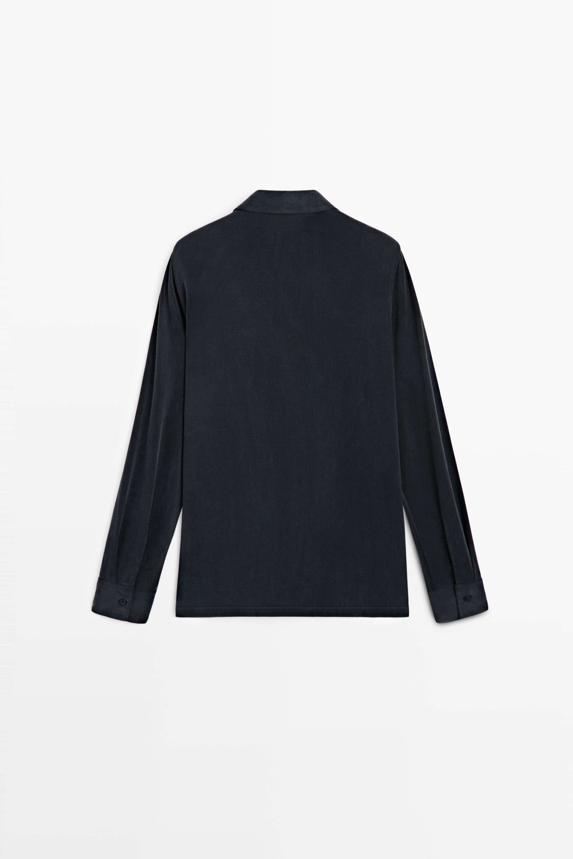 Flowing shirt with shirt collar - STUDIO — BLUE