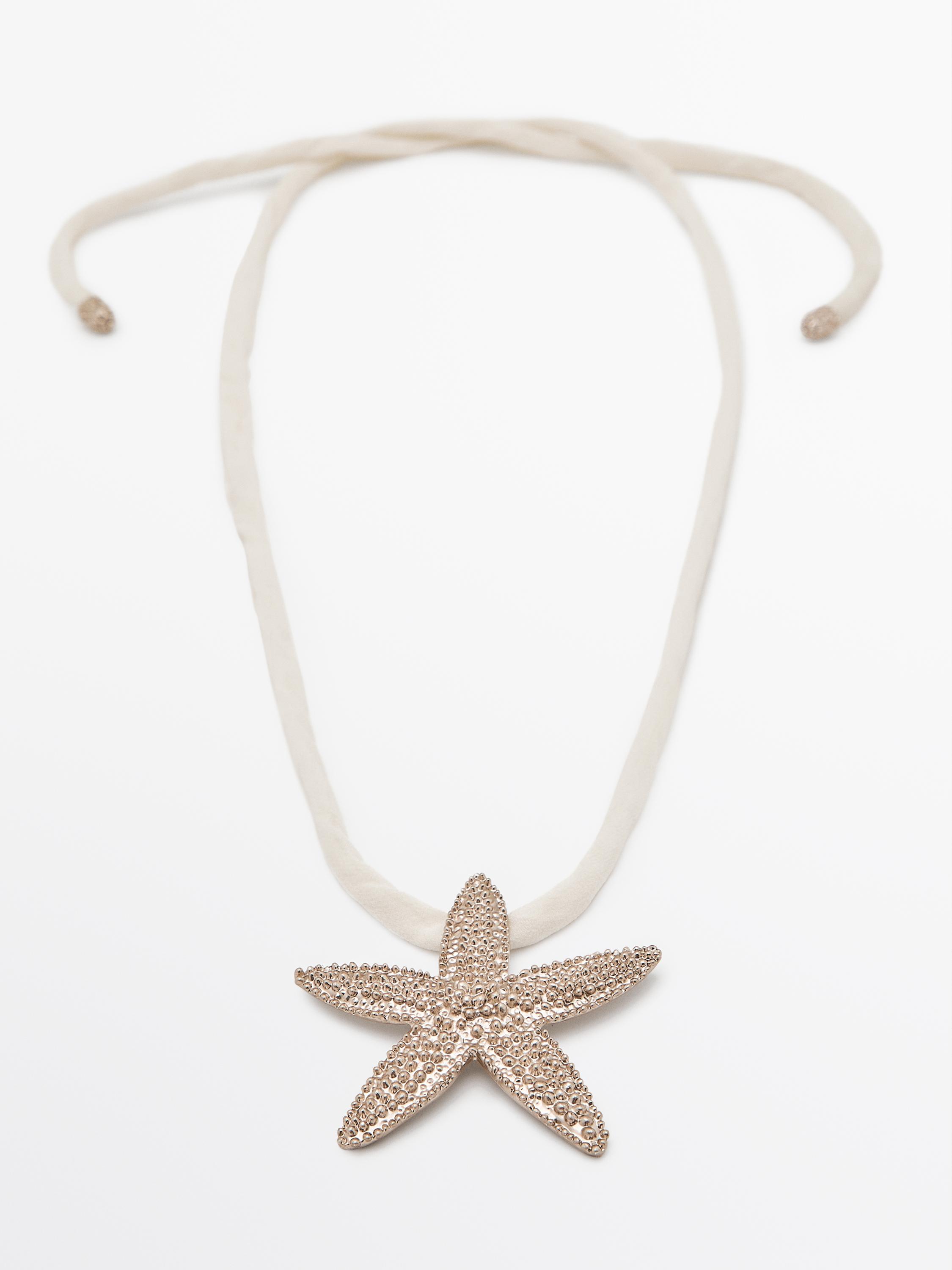 Silk star cord necklace