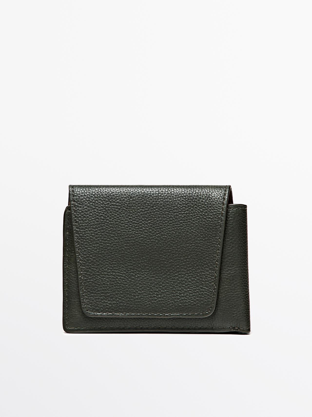 Portfel Ze Skóry Nappa - Zielony - 01 - Massimo Dutti - Mężczyzna