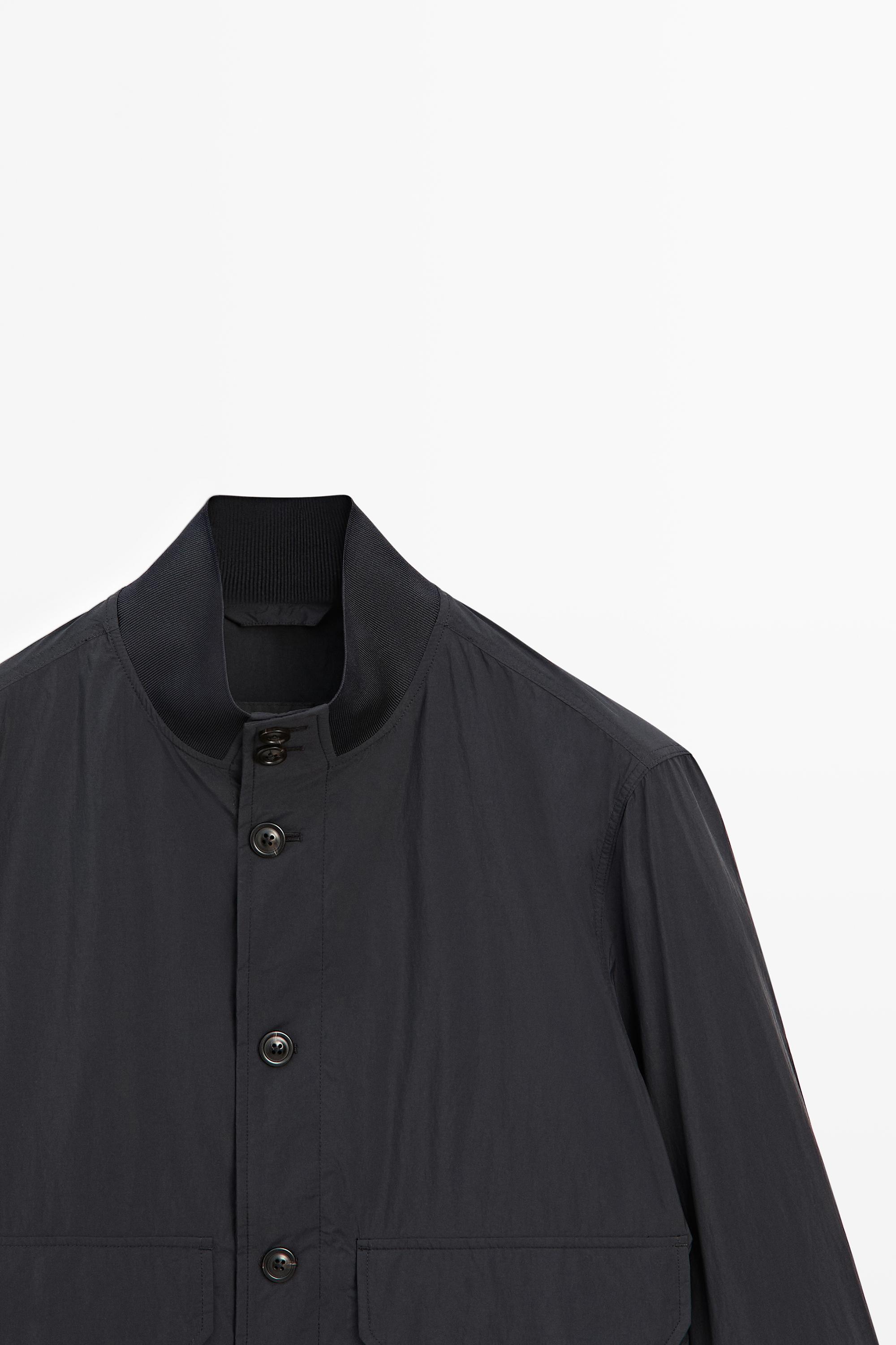 Bomber jacket with pocket details — DARK NAVY