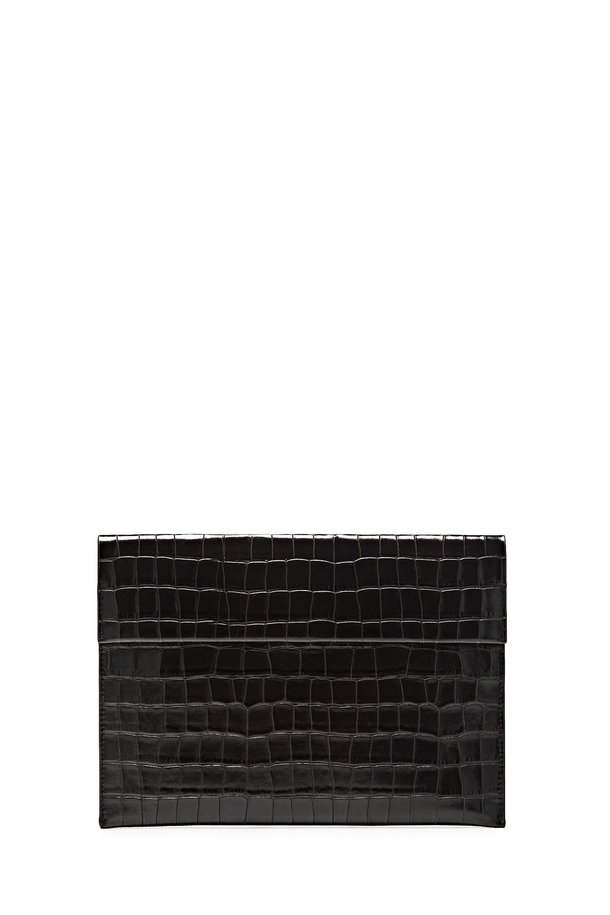 Textured leather iPad case — BROWN