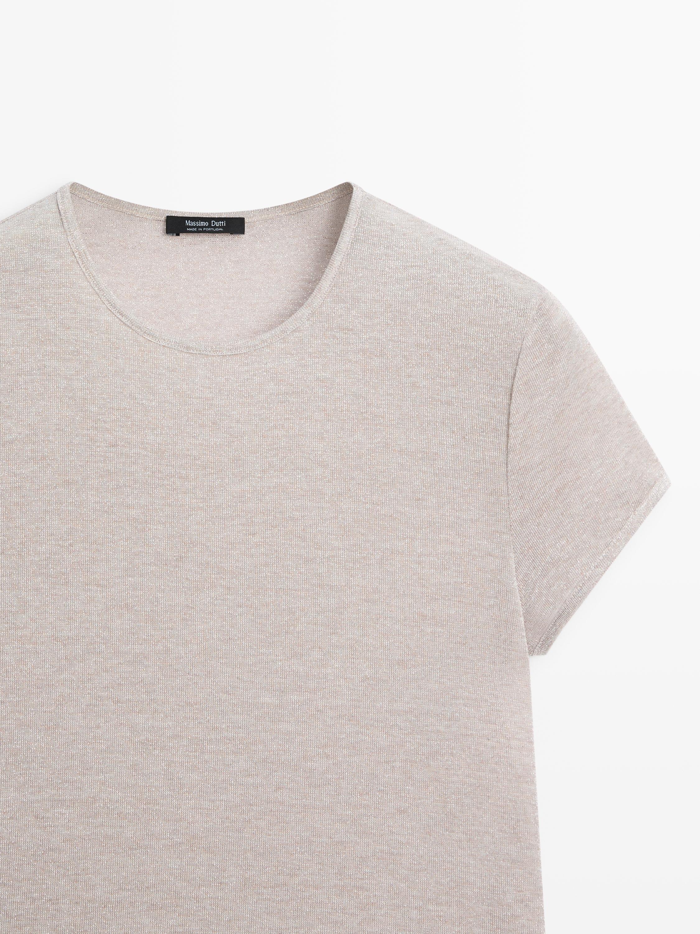 Short sleeve T-shirt with shimmery detail