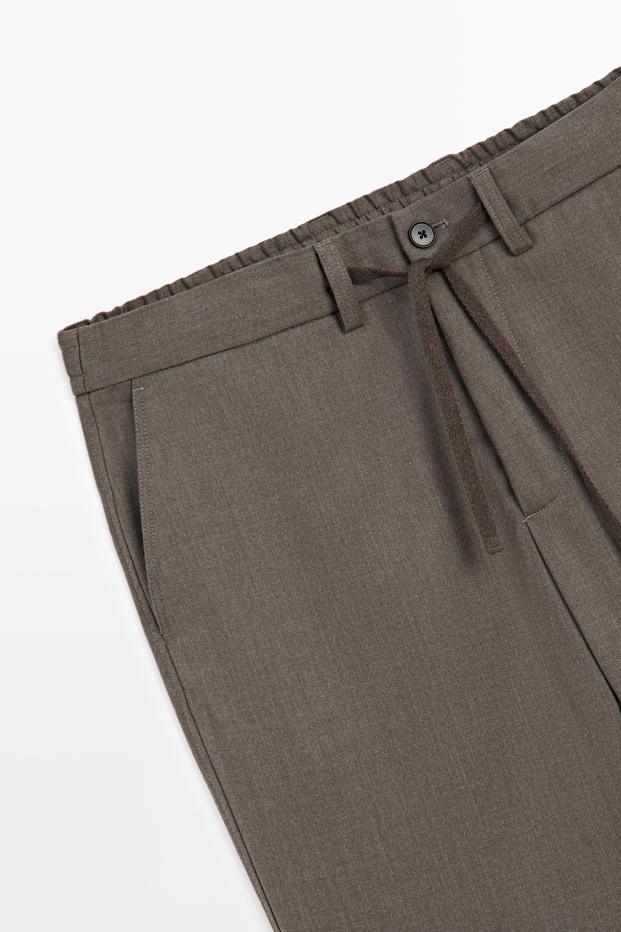 Wool-blend coordinating pants — MINK