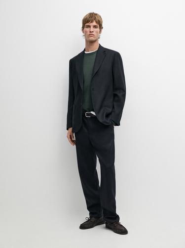 100% linen suit blazer — NAVY BLUE 1