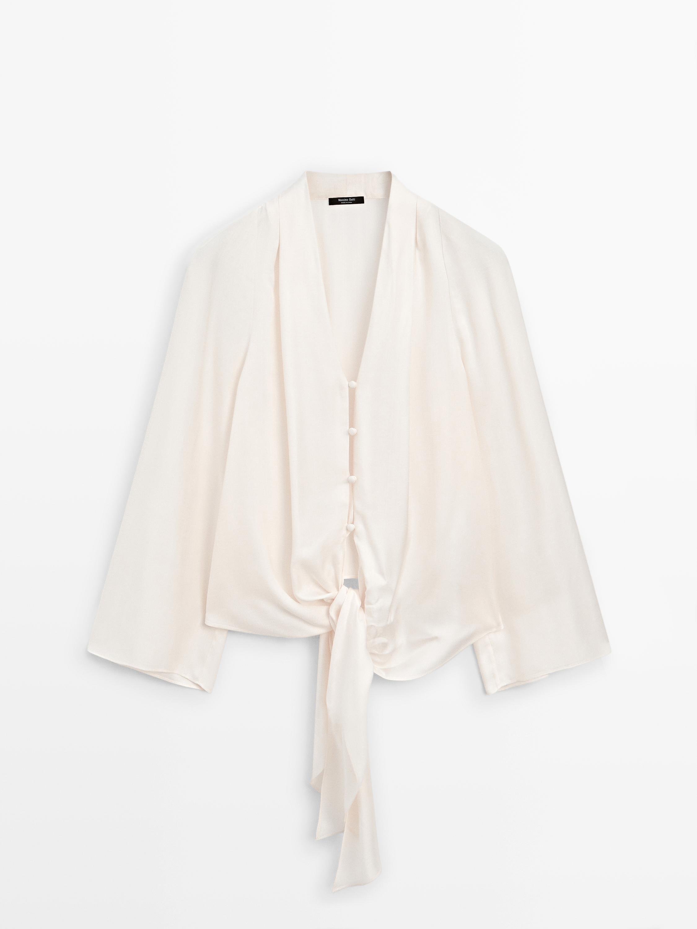 قميص فضفاض بتفصيل معقود