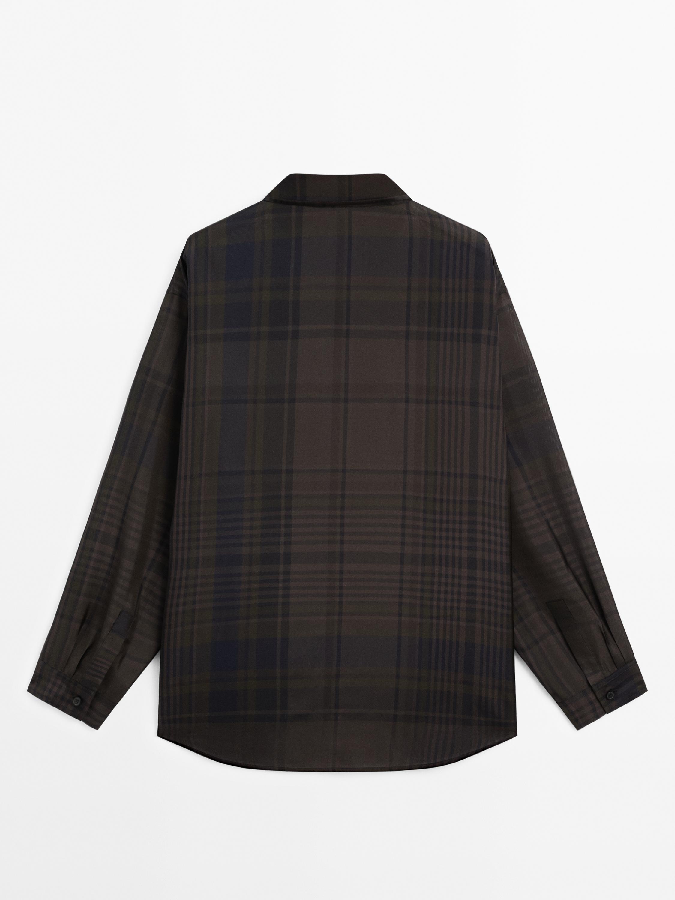 Long check overshirt