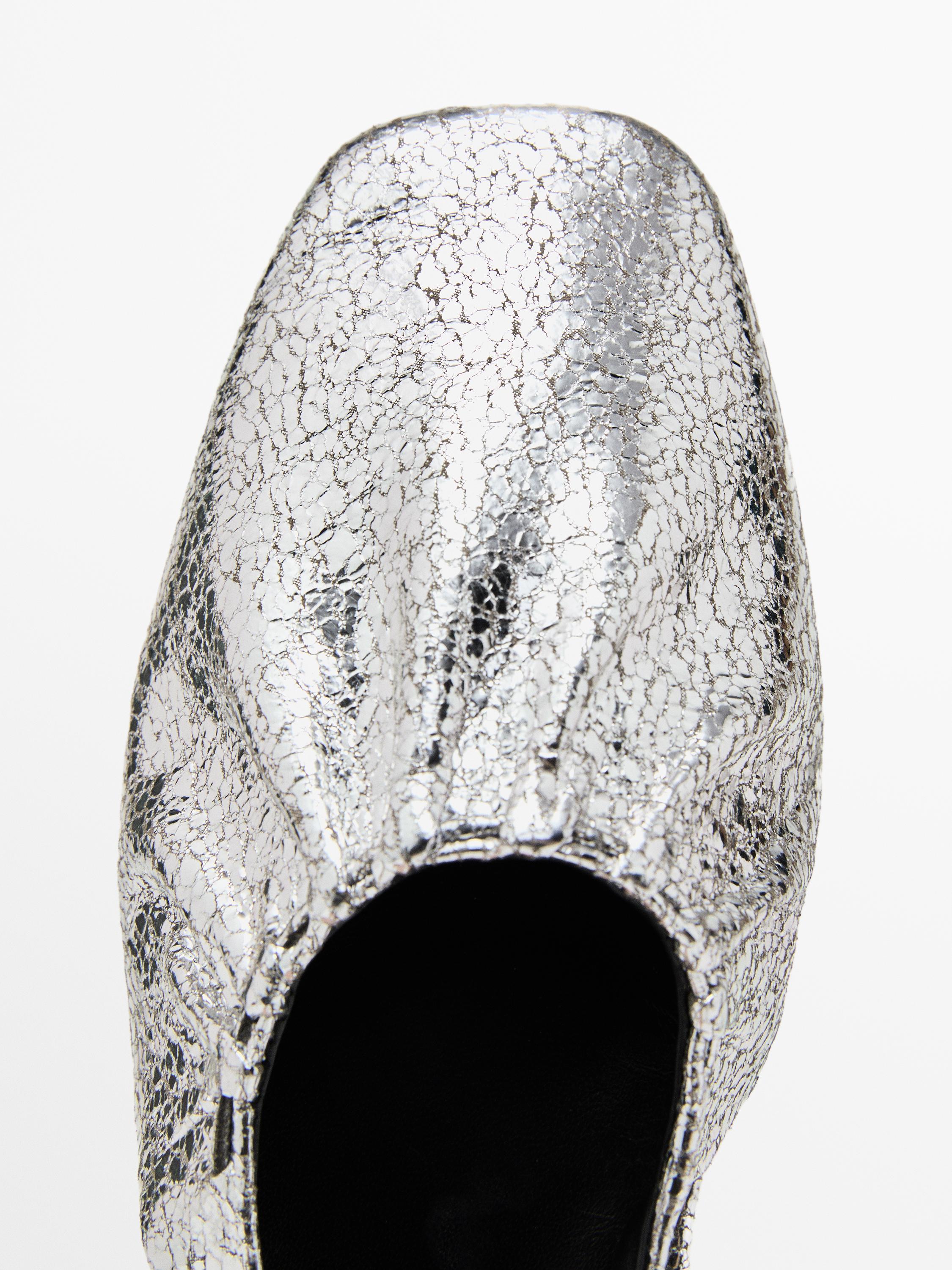 Metallic slingback ballet flats