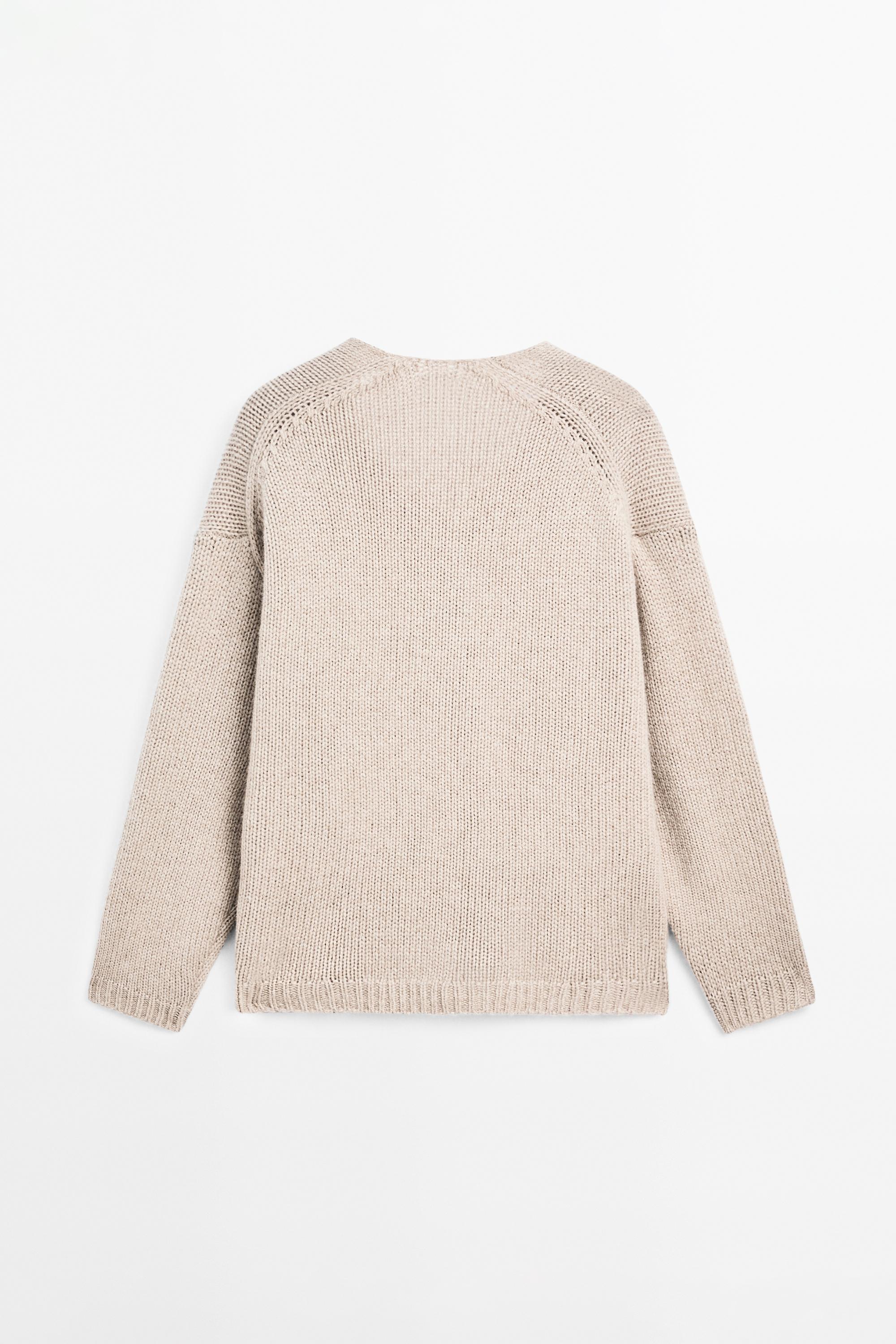 100% cashmere V-neck sweater — MINK