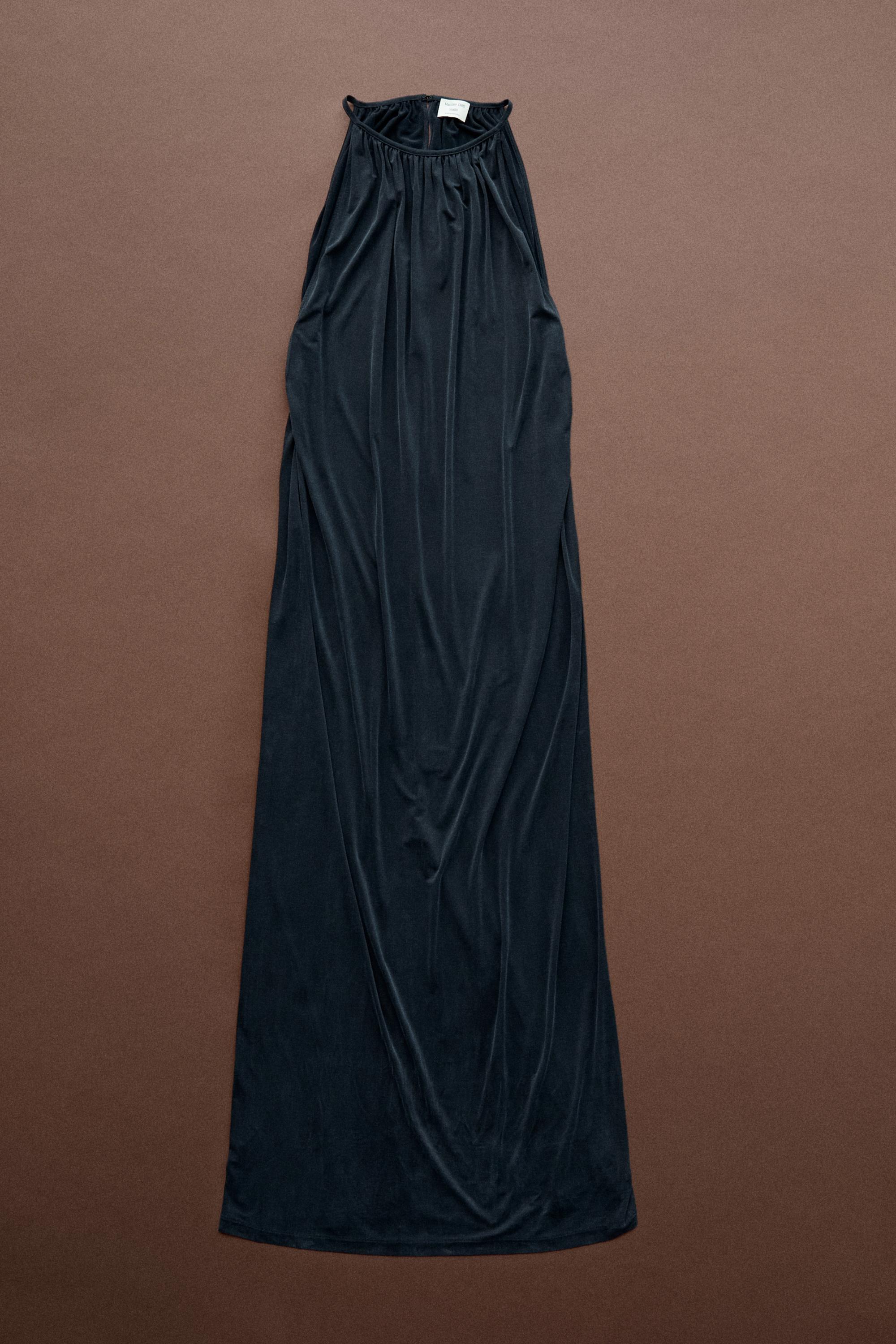 Flowing midi dress with pleats - STUDIO — BLUE