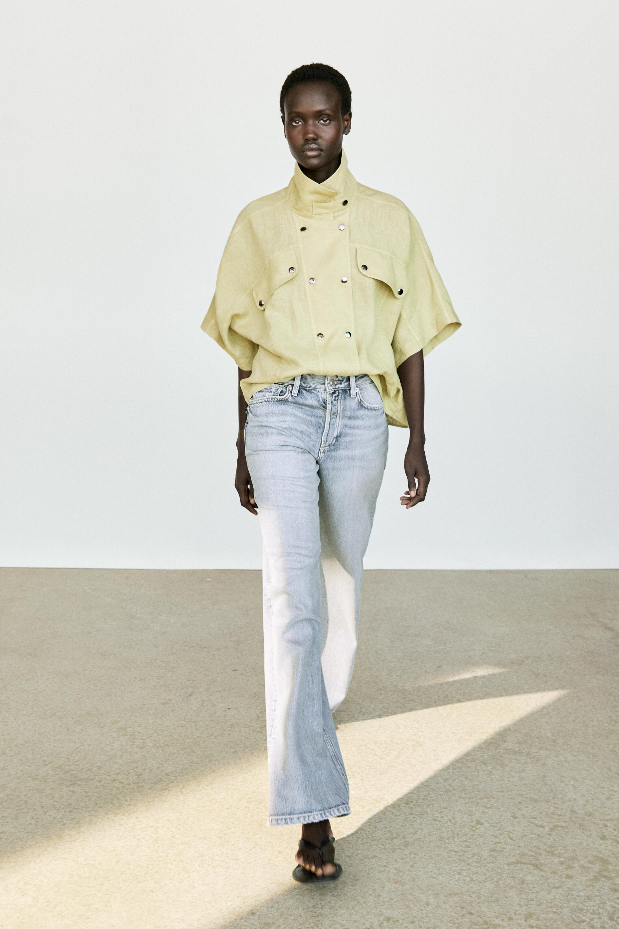 massimo dutti linen shirt dress Massimo Dutti 100% Linen Short Shirt Dress Buttondown blouse, Women's, Size: XS/S, Yellow