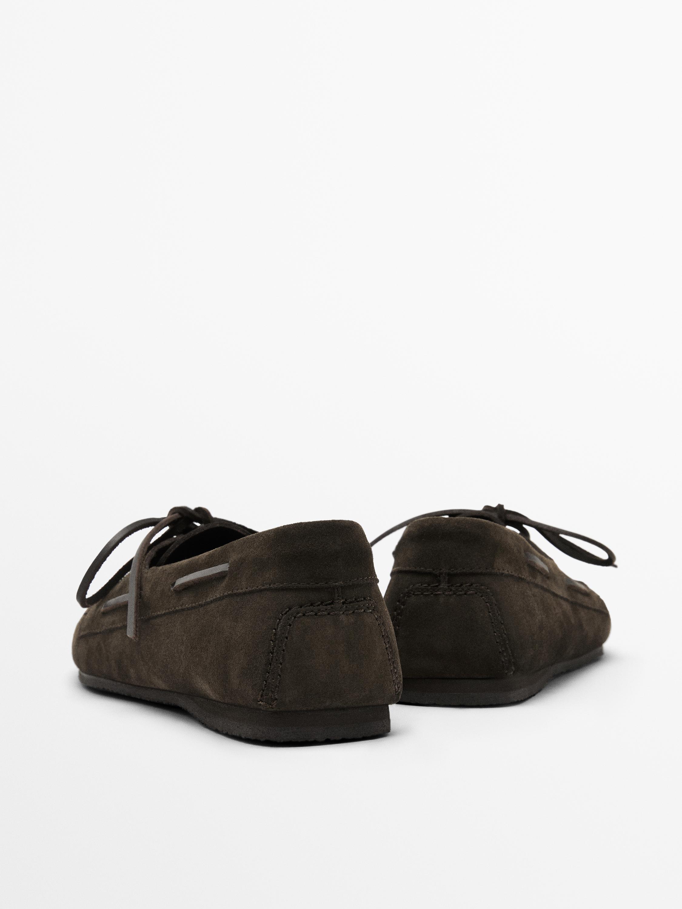 Topánky v námorníckom štýle z brúsenej kože jemné na dotyk