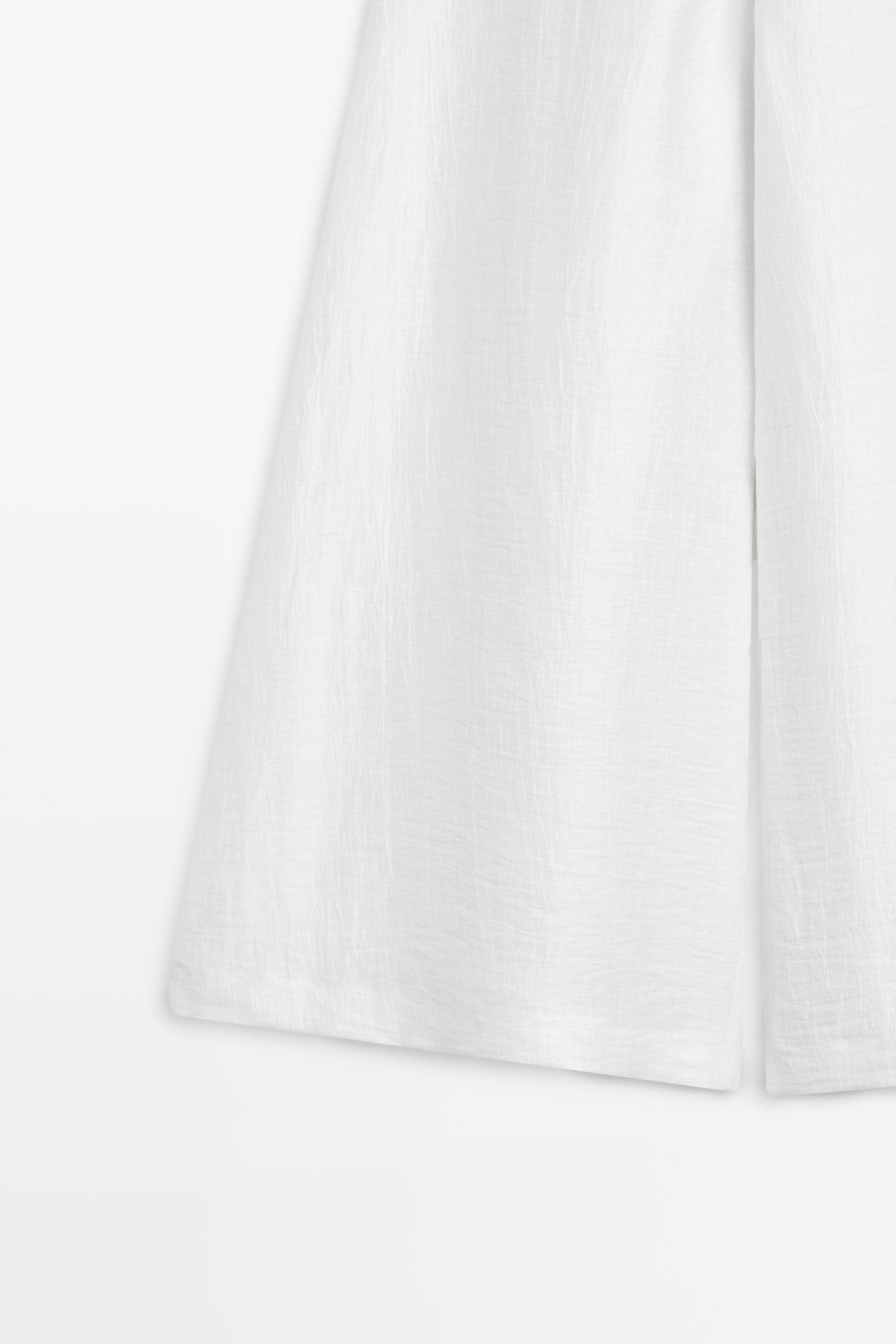 Linen blend palazzo trousers — Off white