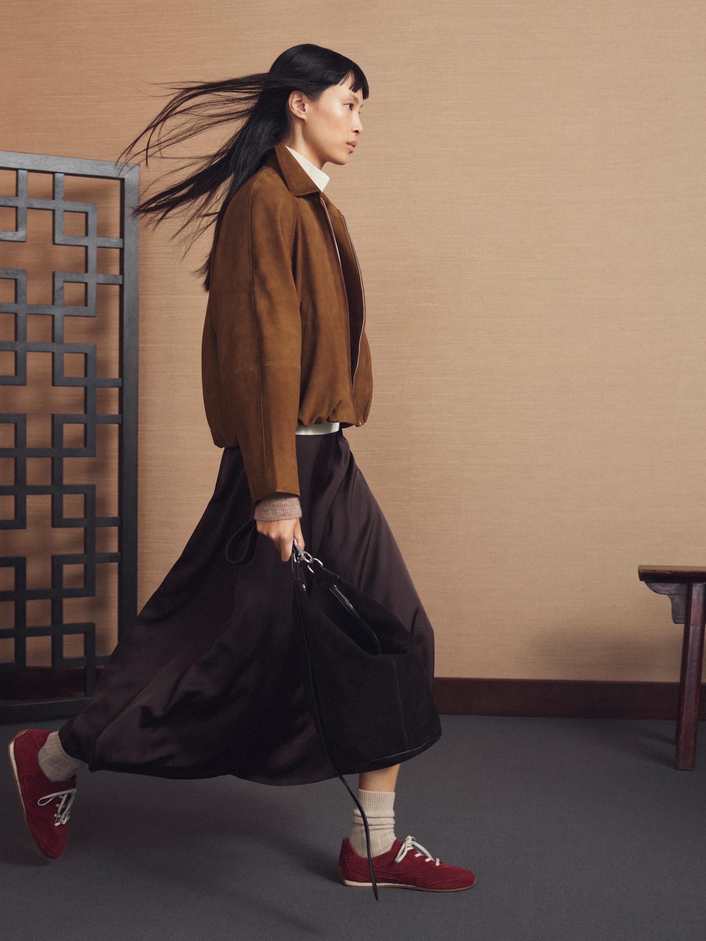 真皮反絨皮飛行員外套