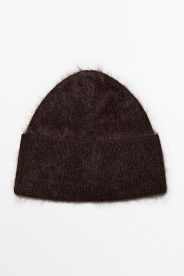 100% cashmere knit beanie — BROWN 1