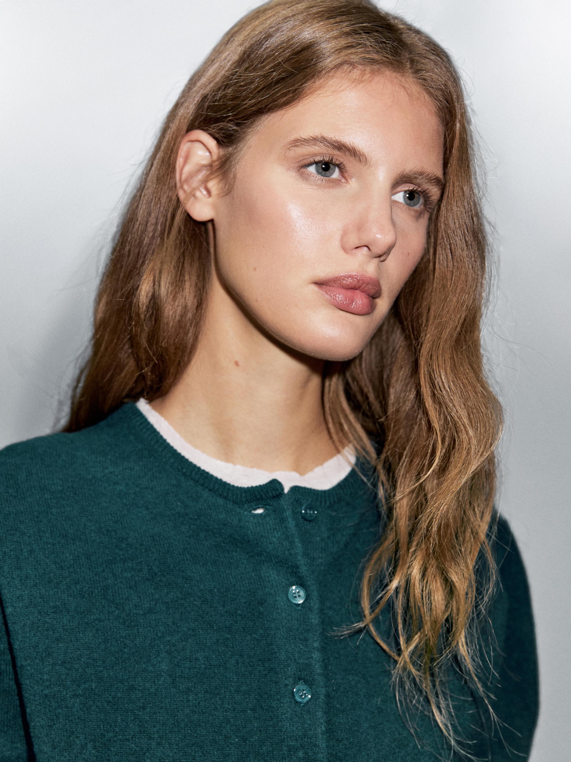 Áo cardigan dệt kim pha len