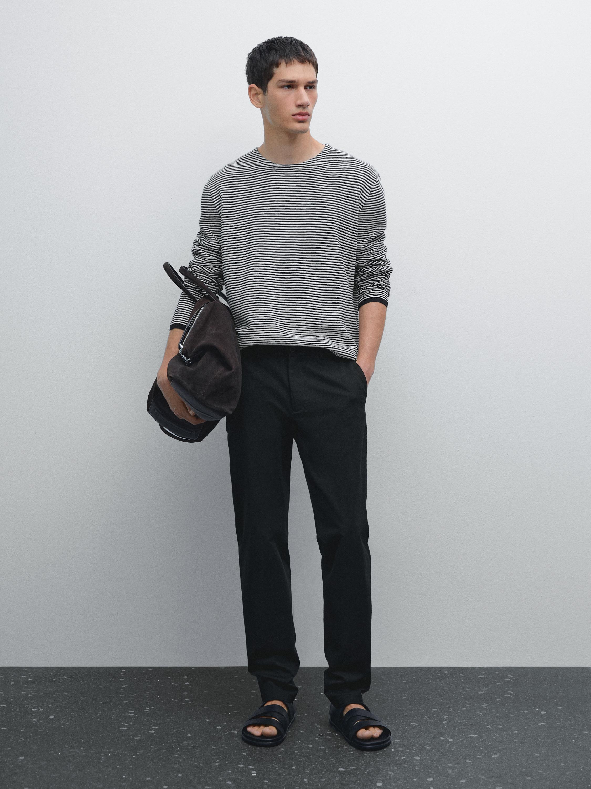 Pantalón slim fit confort mezcla algodón